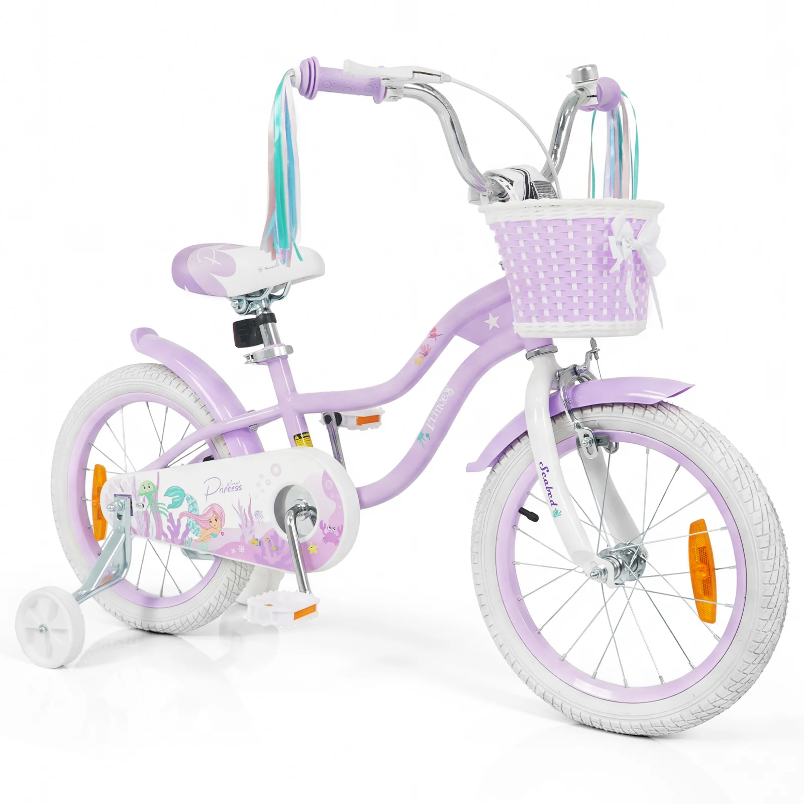 Mermaid Girls Bike with Adjustable Seat and Handlebar for Kids Aged 8+ Years Old - Image 15
