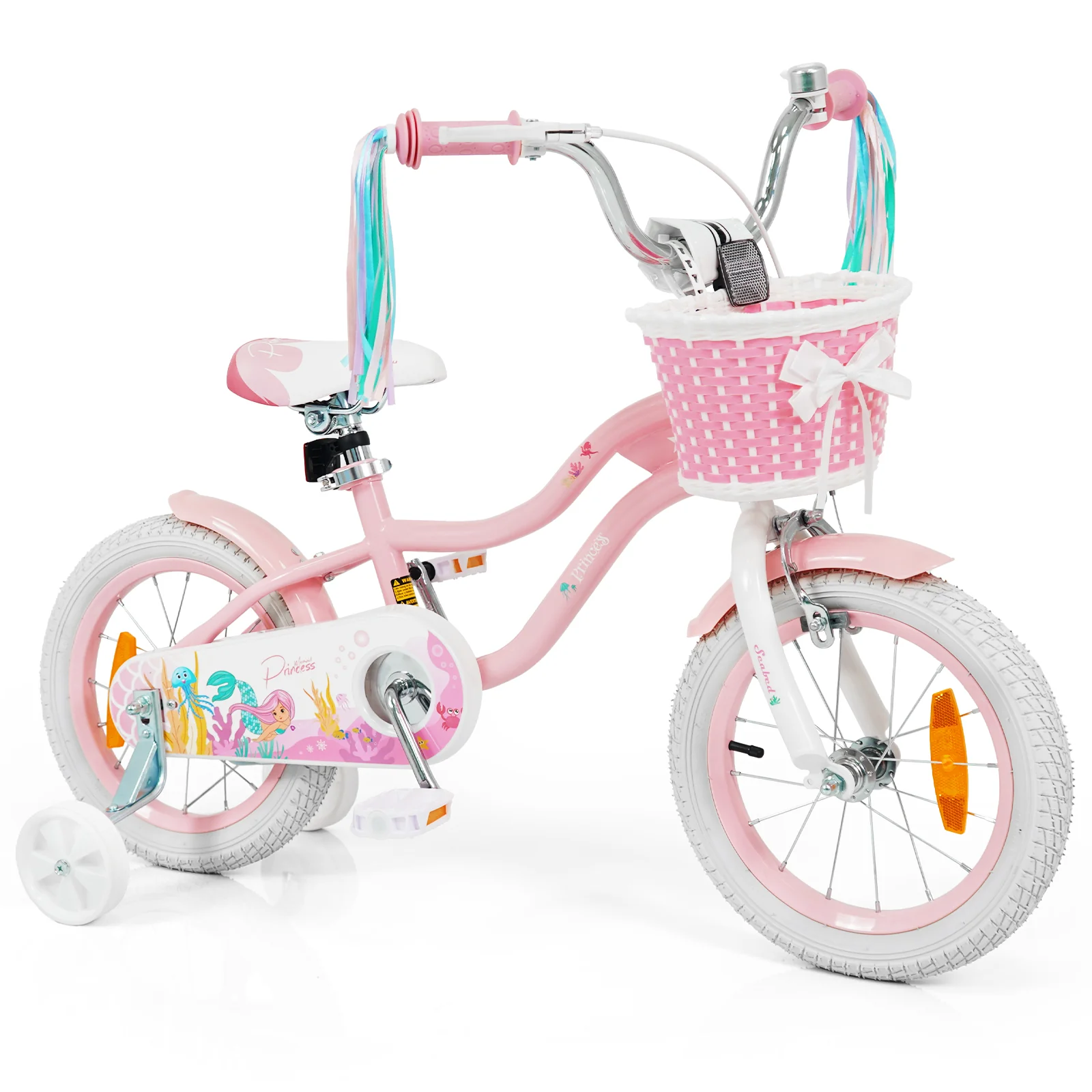 Mermaid Girls Bike with Adjustable Seat and Handlebar for Kids Aged 8+ Years Old - Image 16