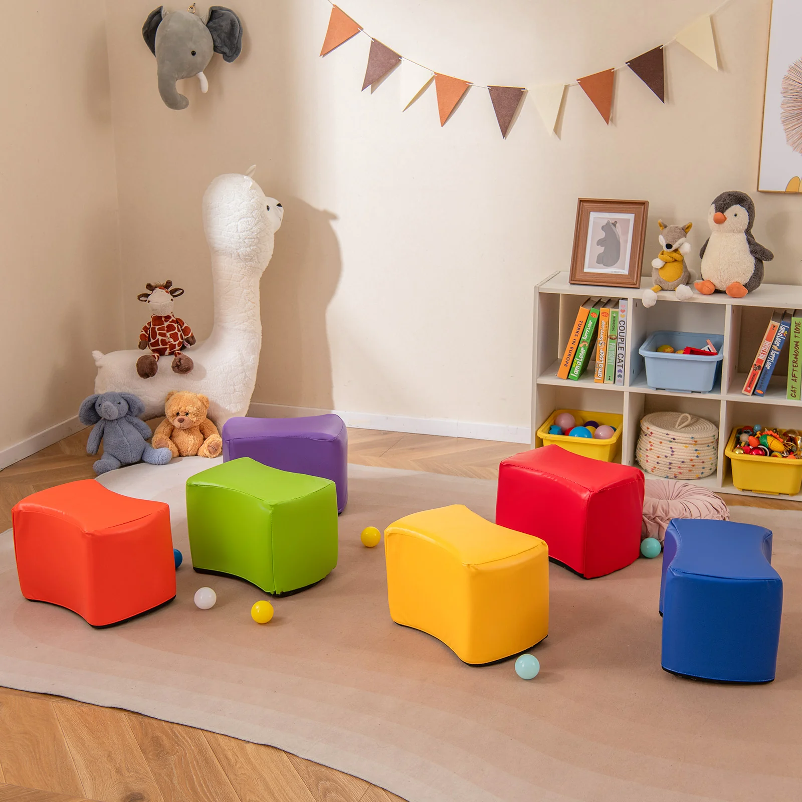 6 PCS Modular Stool Set,  Butterfly Stools for Kids Rooms, Classrooms, Daycares - Image 9