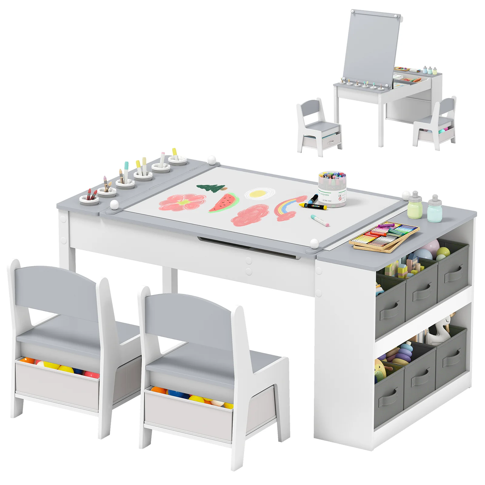 Multi-functional Kids Art Easel Table & Chair Set - Image 10