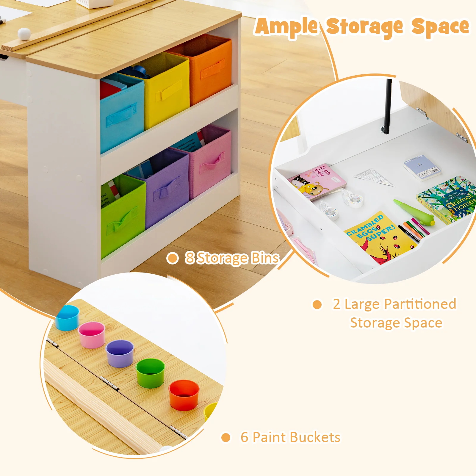Multi-functional Kids Art Easel Table & Chair Set - Image 3