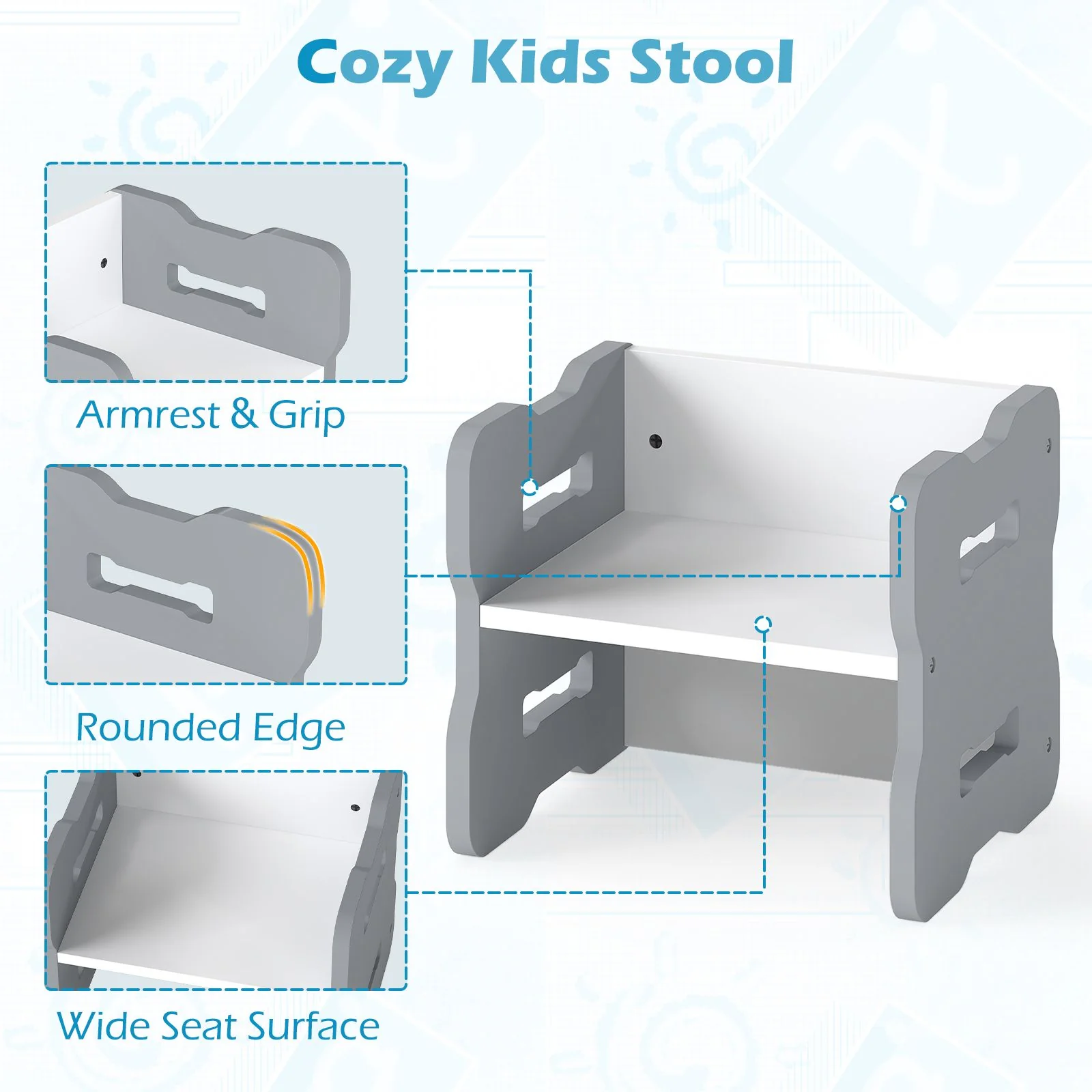 Multi-Use Toddler Furniture Set with Convertible Bench and 2 Tables - Image 6