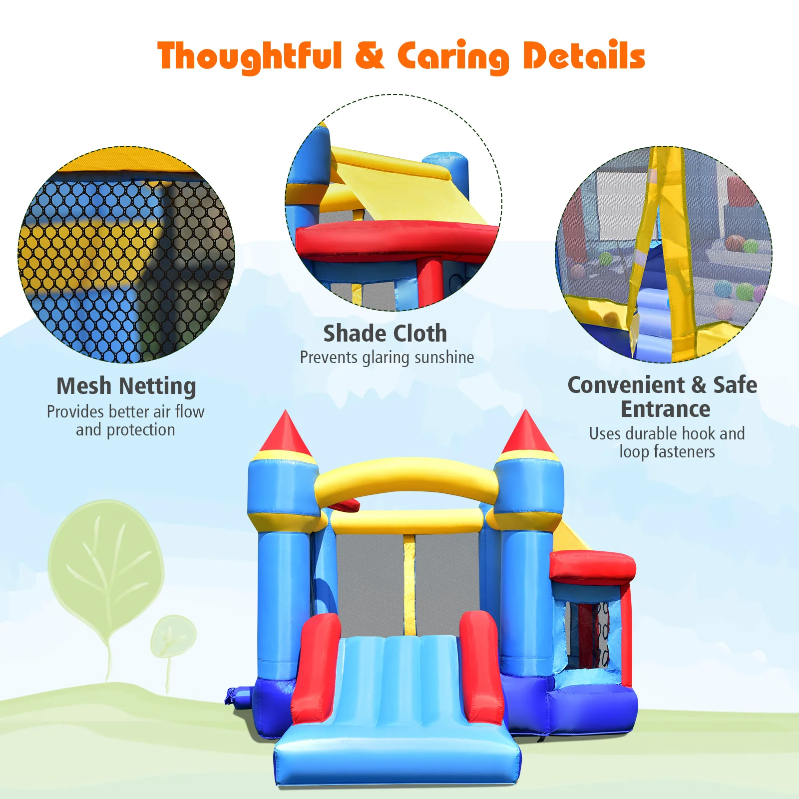 Multifunctional Inflatable Bounce House, Kids Jumper Bouncer for Backyard, Indoor & Outdoor Use - Image 9