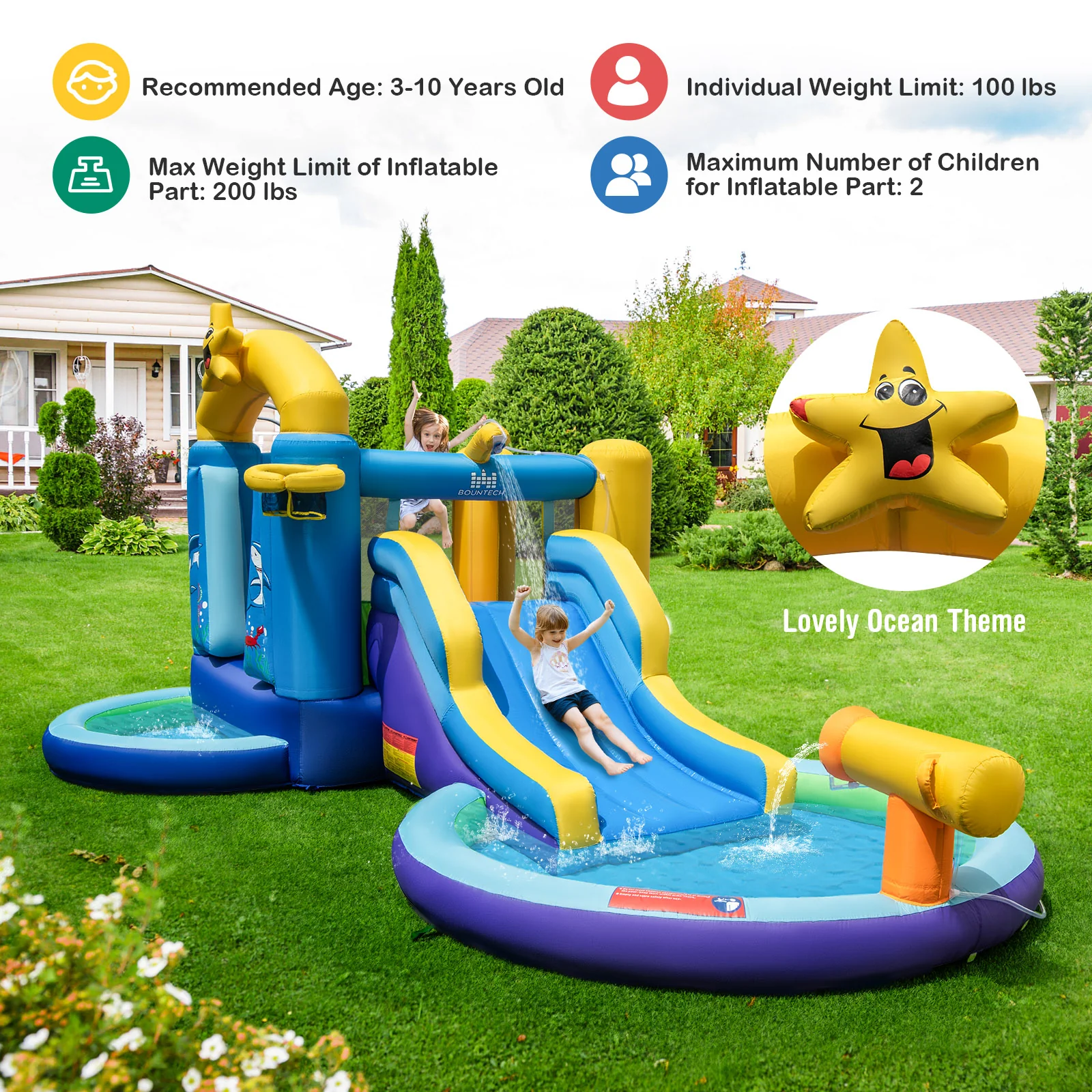 Ocean Inflatable Castle, Inflatable Bounce House, Inflatable Water Slide Park - Image 2