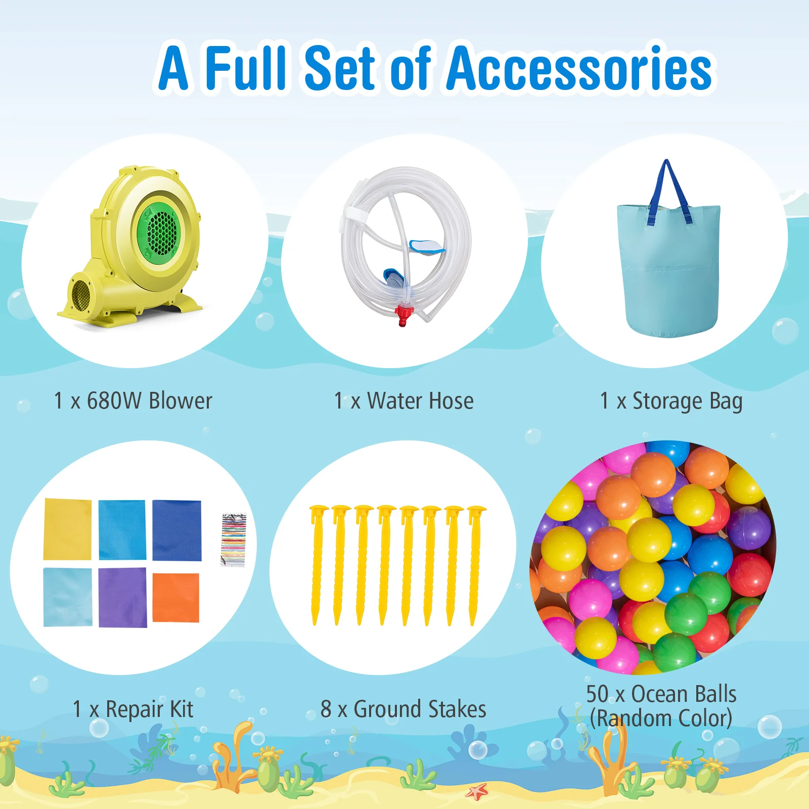 Ocean Inflatable Castle, Inflatable Bounce House, Inflatable Water Slide Park - Image 3