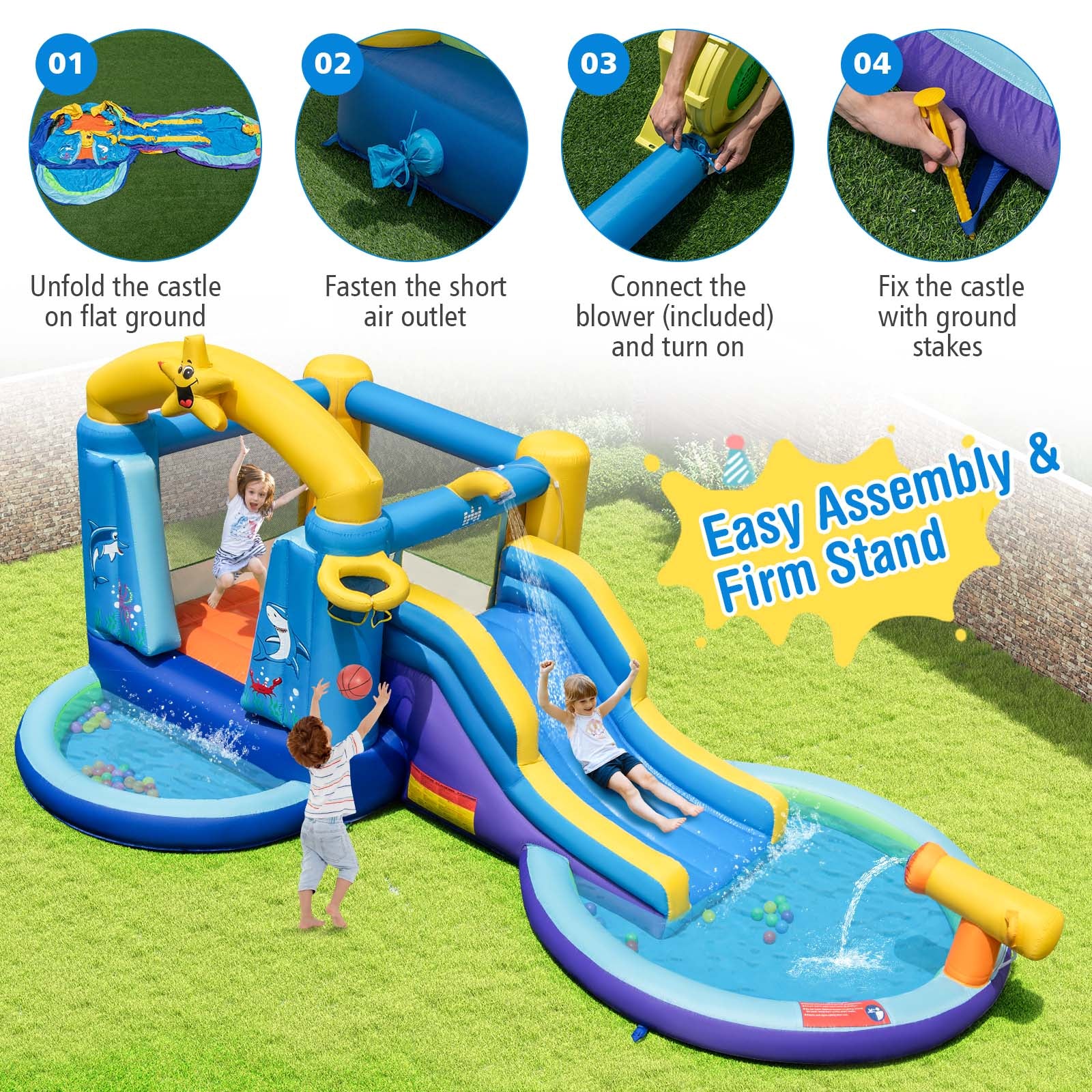 Ocean Inflatable Castle, Inflatable Bounce House, Inflatable Water Slide Park - Image 5