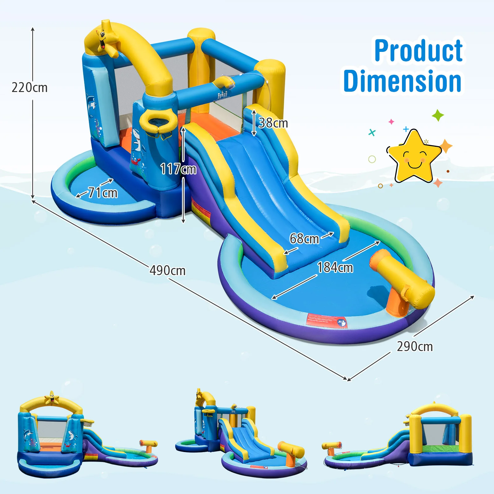 Ocean Inflatable Castle, Inflatable Bounce House, Inflatable Water Slide Park - Image 8