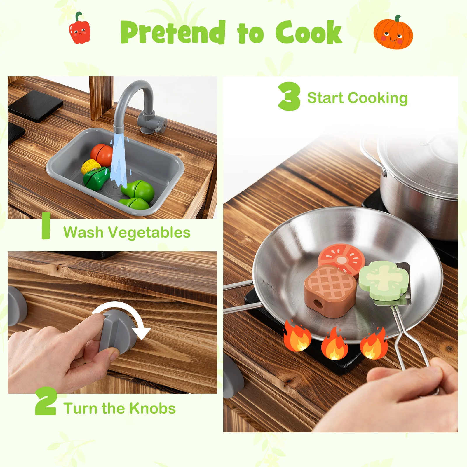 Outdoor Kitchen Playset for Kids 3+ Years Old - Image 5