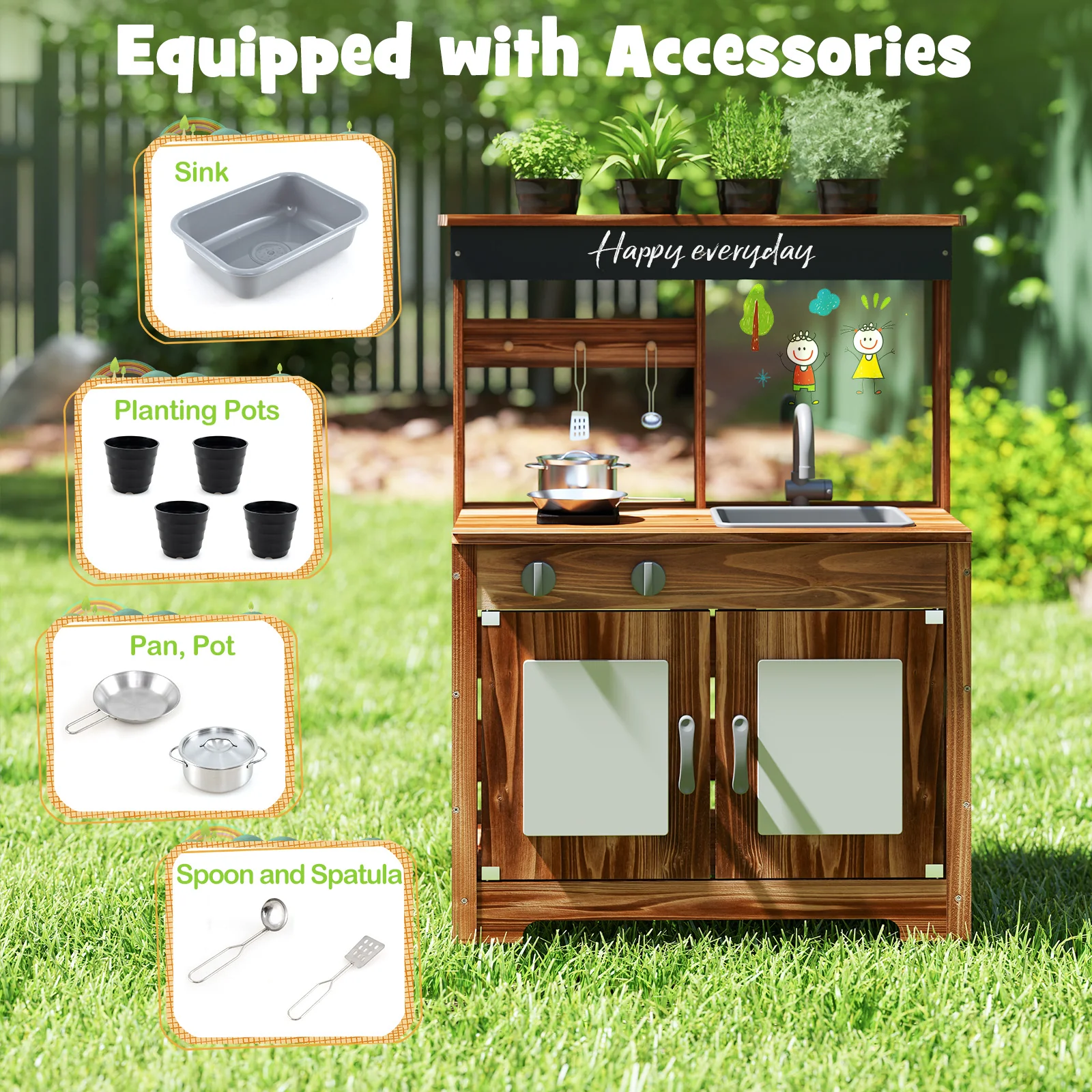 Outdoor Kitchen Playset for Kids 3+ Years Old - Image 7