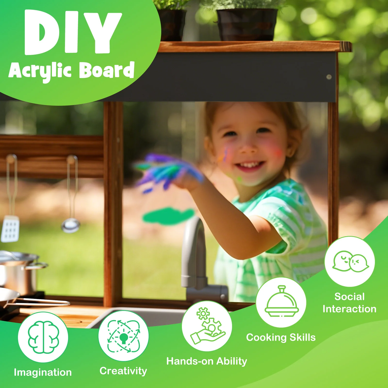 Outdoor Kitchen Playset for Kids 3+ Years Old - Image 8