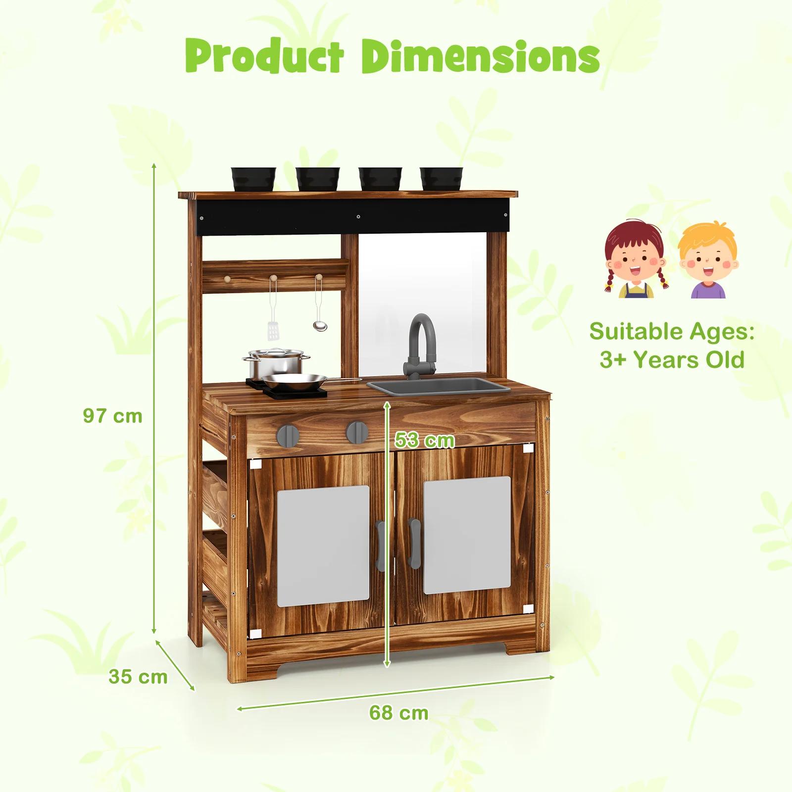 Outdoor Kitchen Playset for Kids 3+ Years Old - Image 9