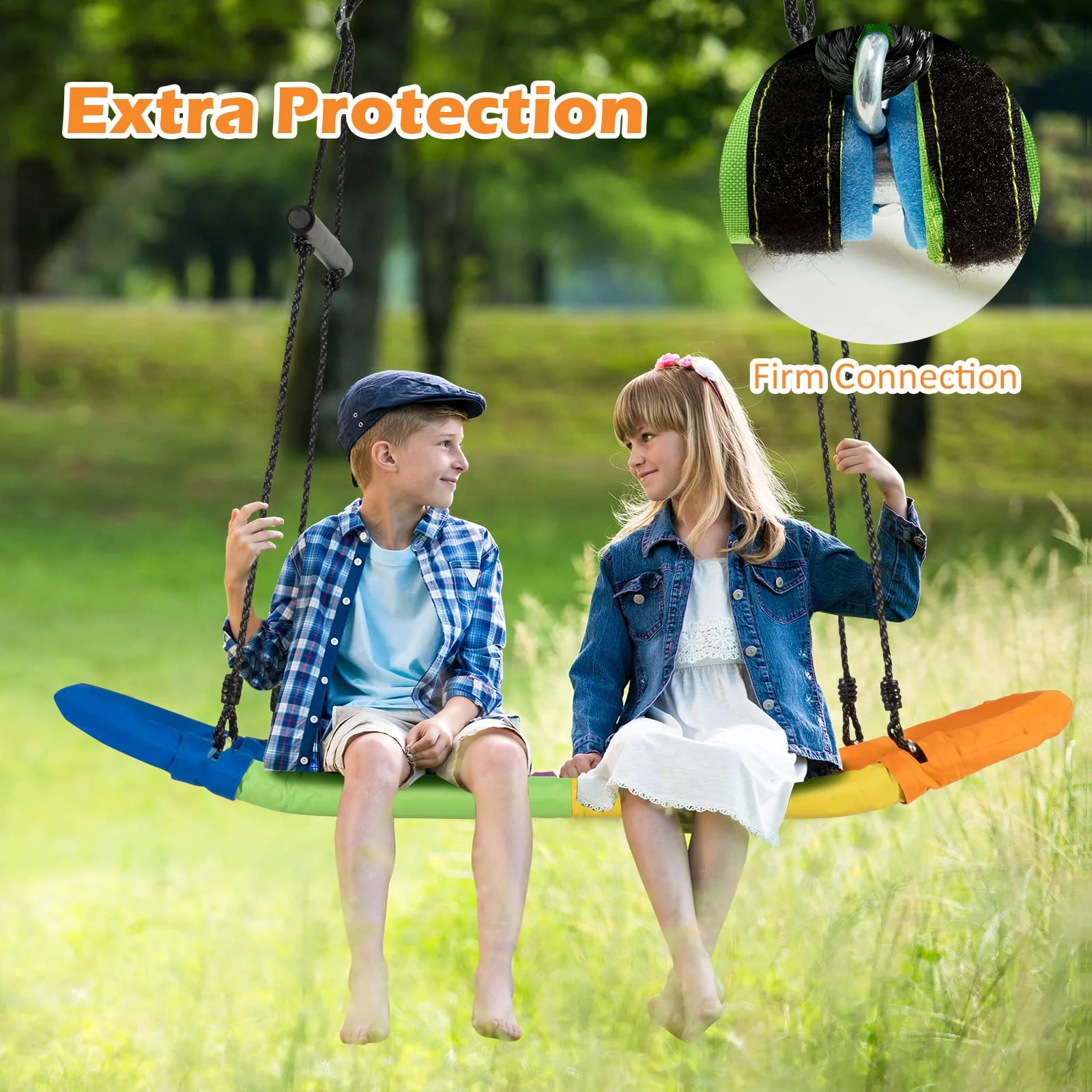 Outdoor Platform Tree Swing with Soft Handles and Adjustable Height - Image 6