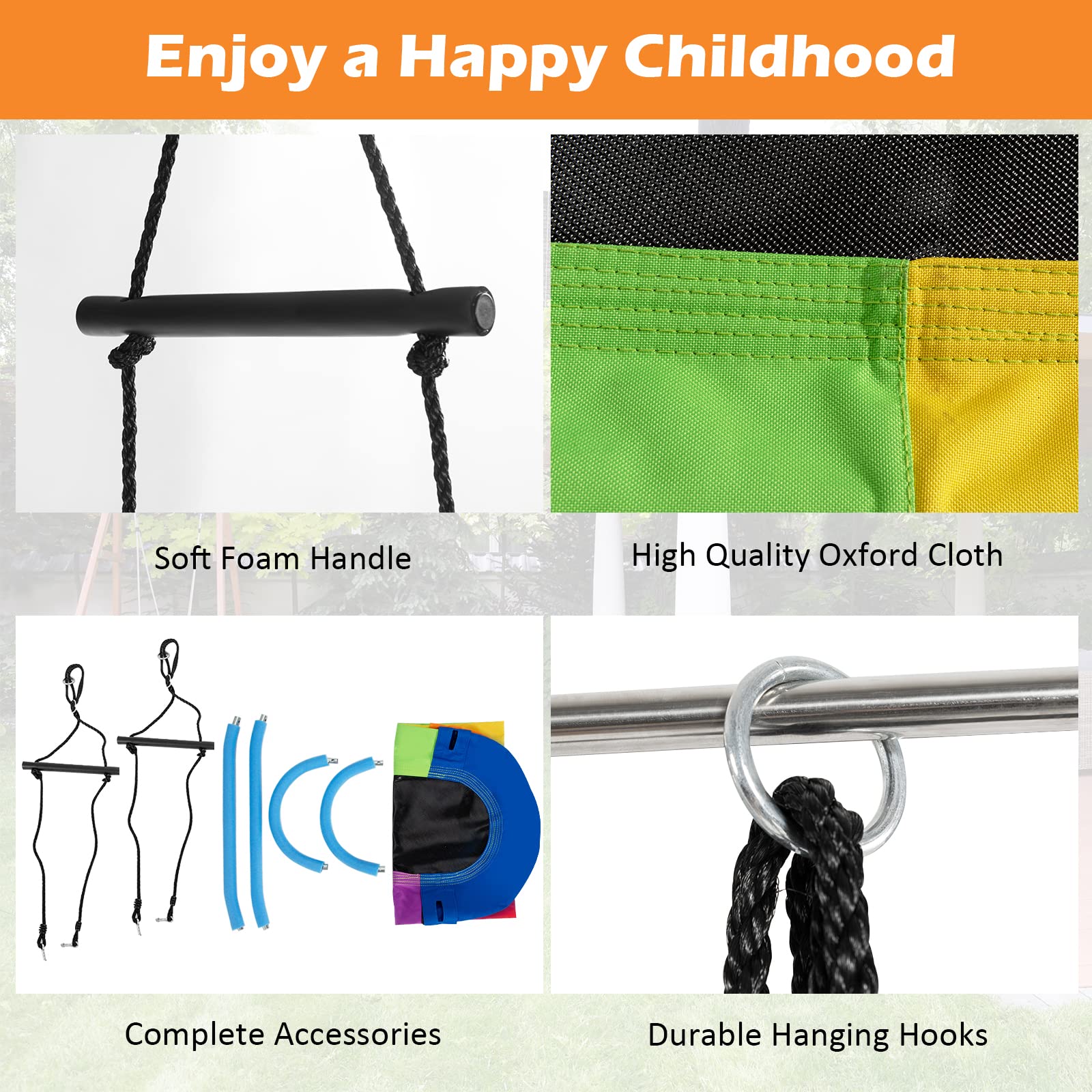 Outdoor Platform Tree Swing with Soft Handles and Adjustable Height - Image 7