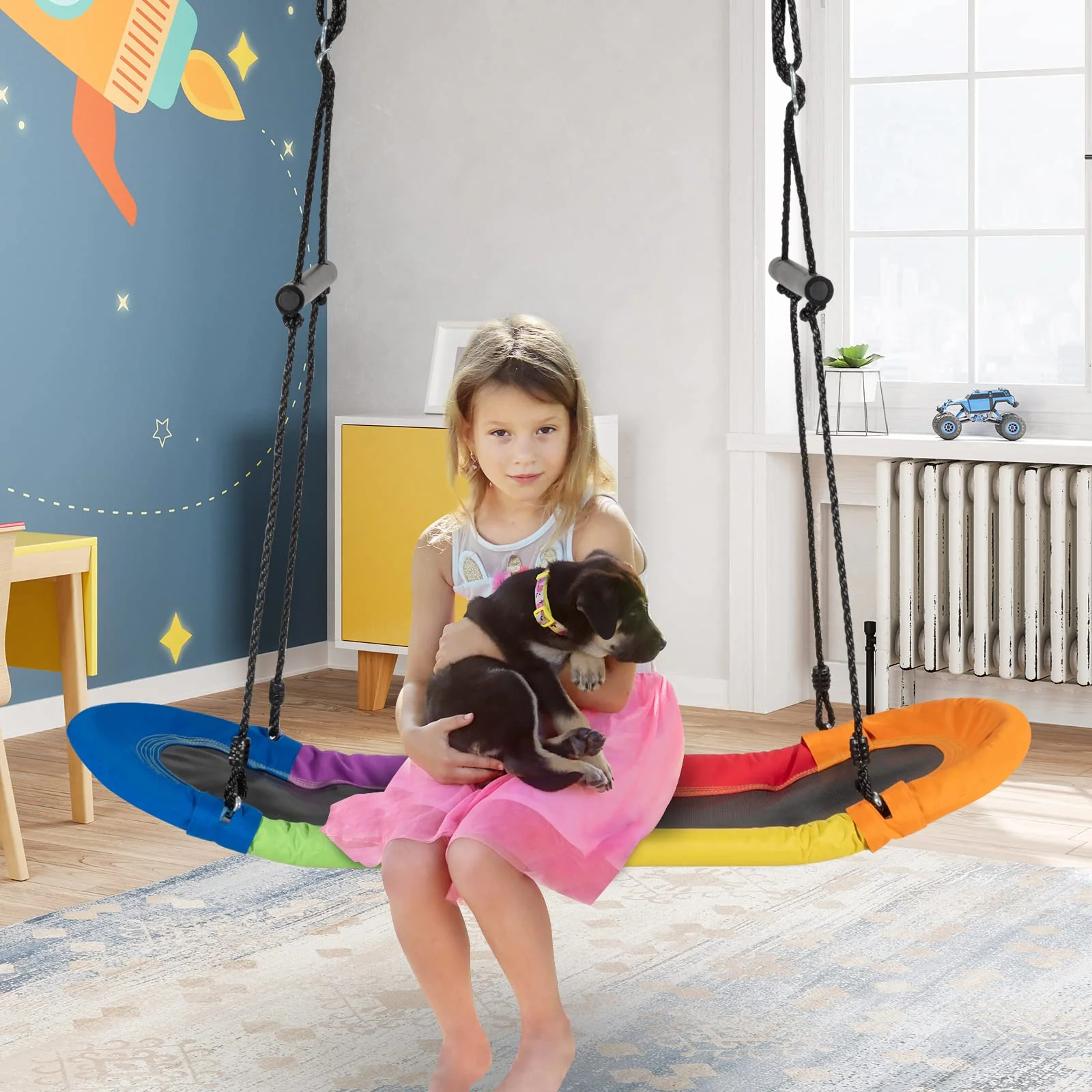 Outdoor Platform Tree Swing with Soft Handles and Adjustable Height - Image 9