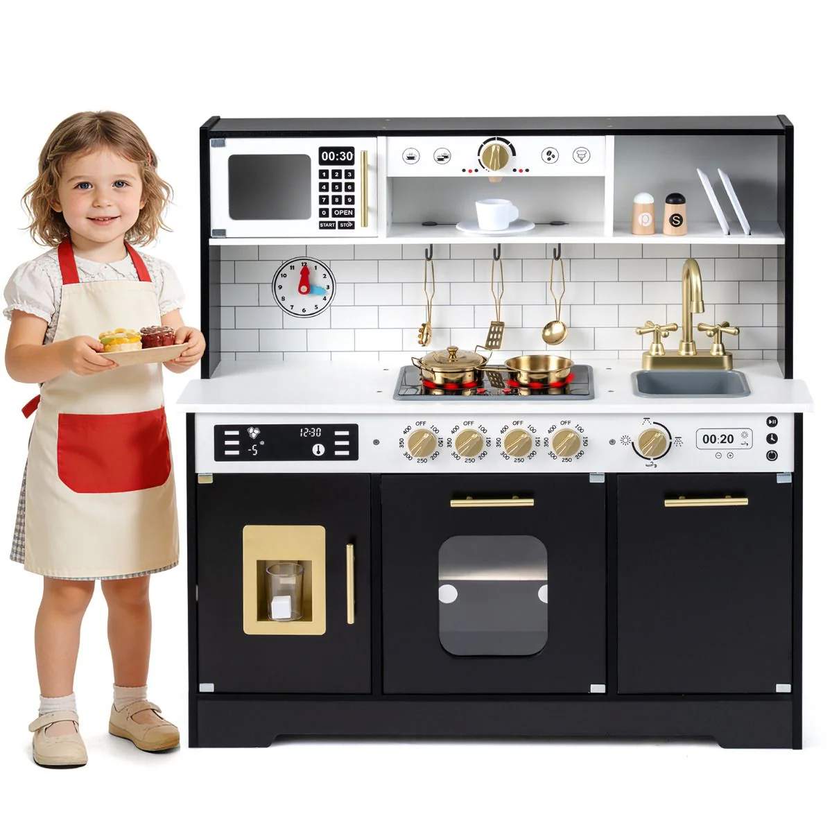 Play Kitchen for Kids with Realistic Lights and Sounds