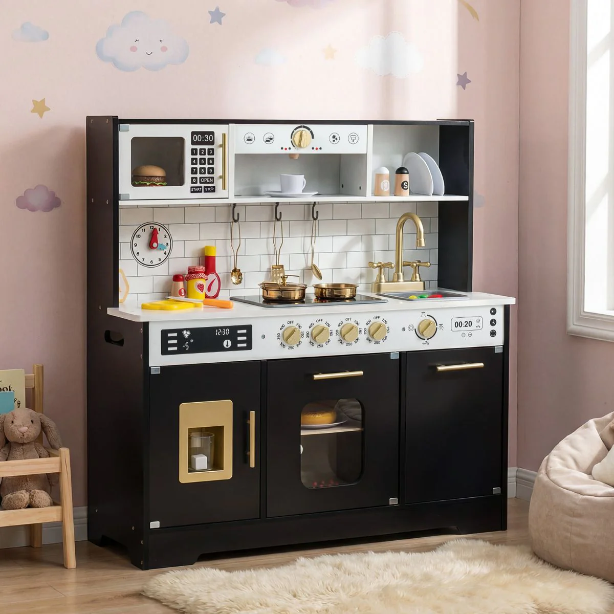 Play Kitchen for Kids with Realistic Lights and Sounds - Image 4