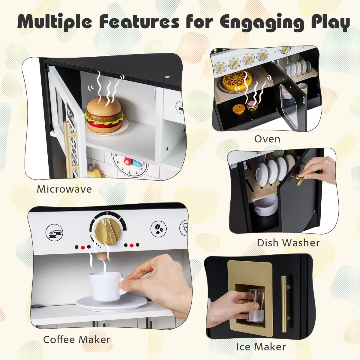 Play Kitchen for Kids with Realistic Lights and Sounds - Image 5