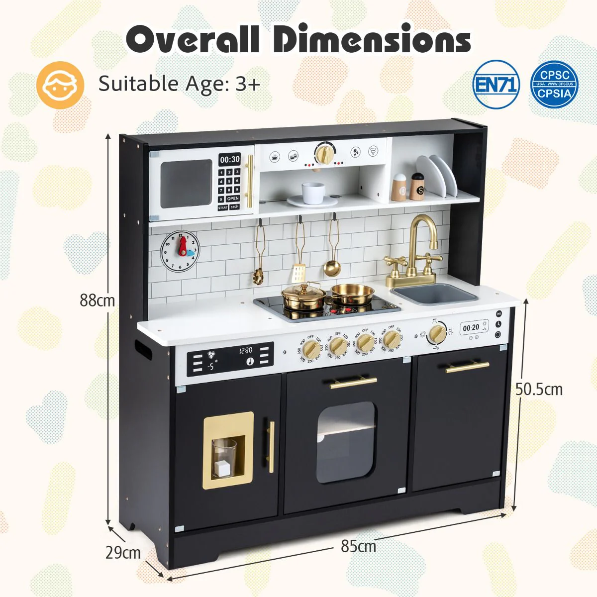 Play Kitchen for Kids with Realistic Lights and Sounds - Image 6