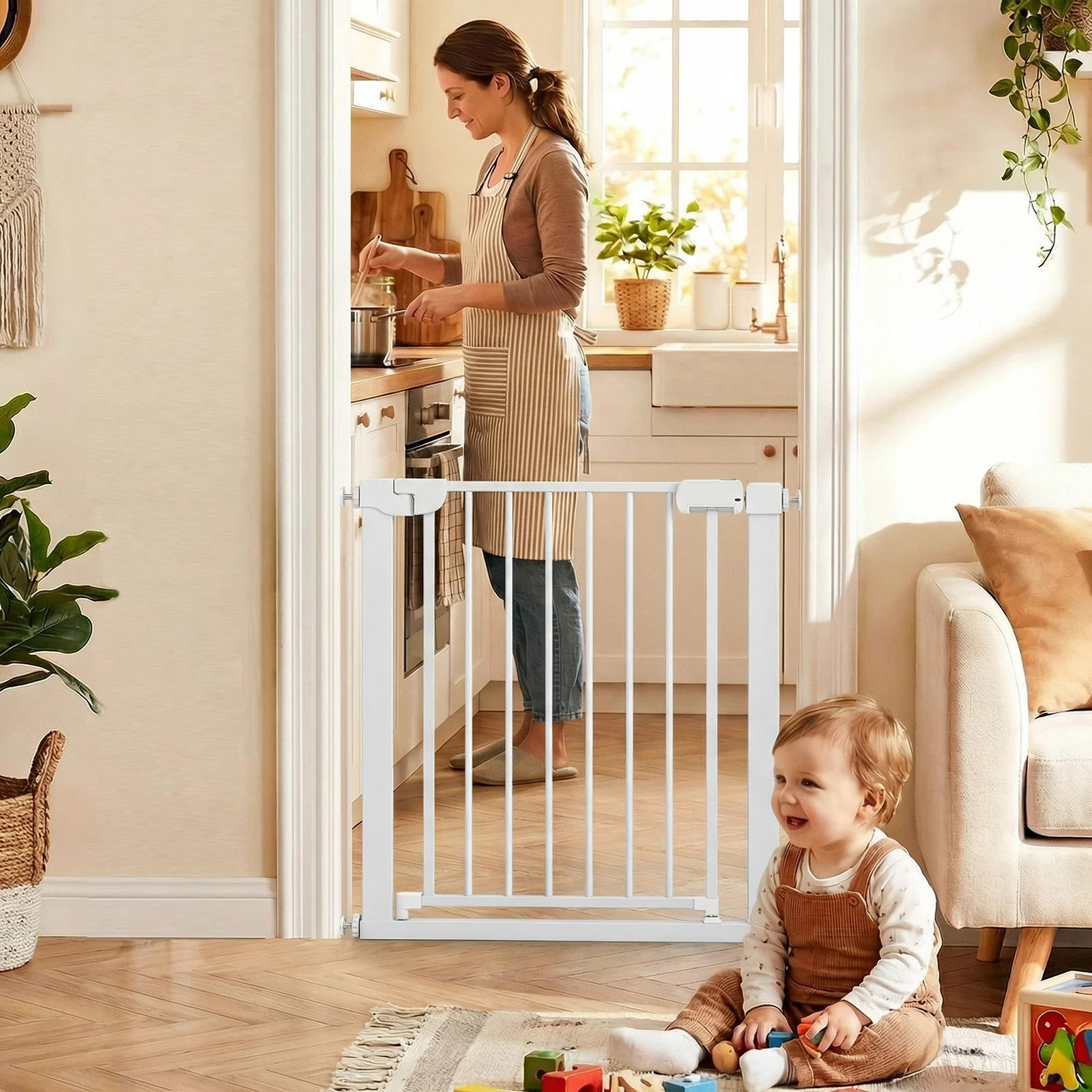 Pressure Mounted Auto-Close Door Gate for Indoor - Image 2