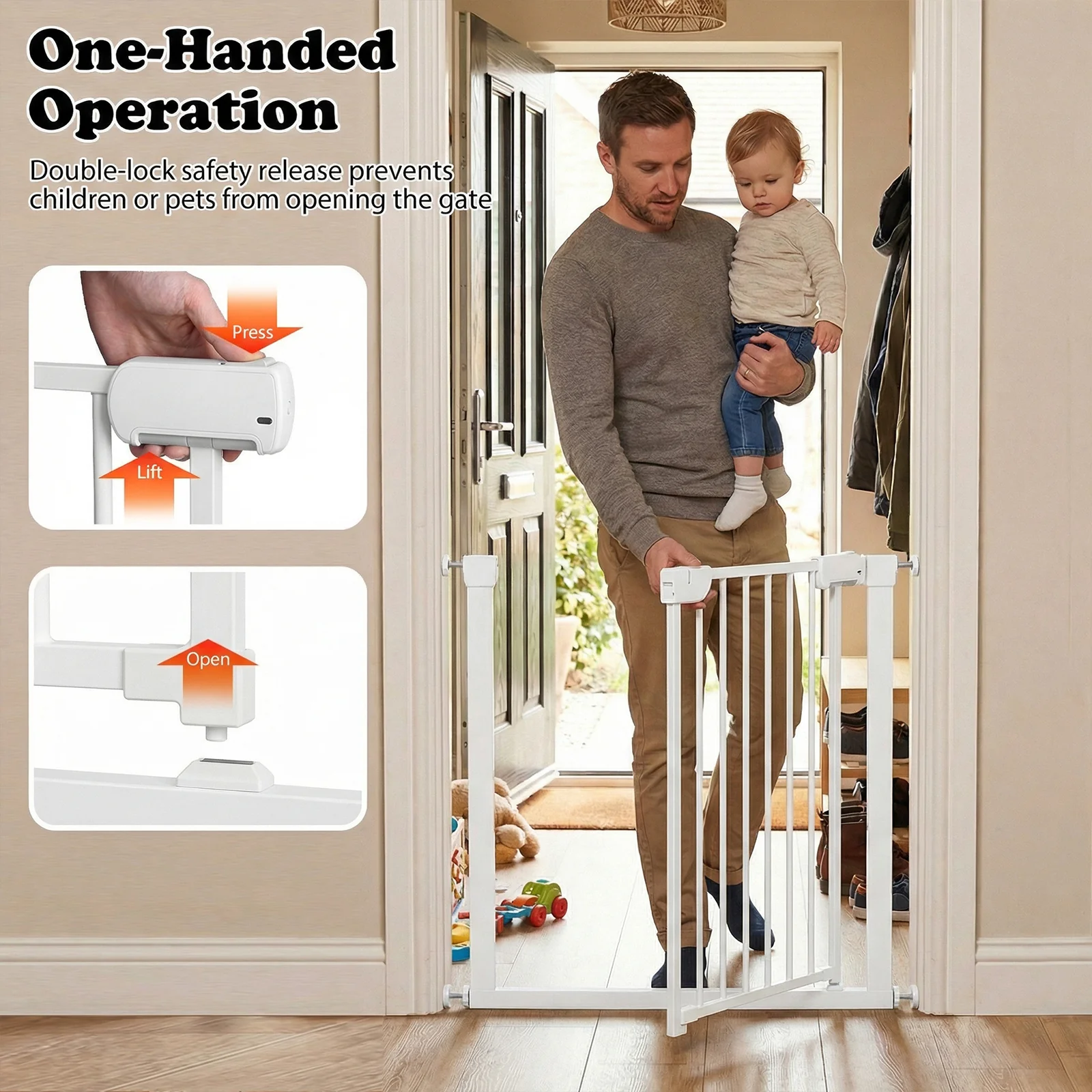 Pressure Mounted Auto-Close Door Gate for Indoor - Image 5