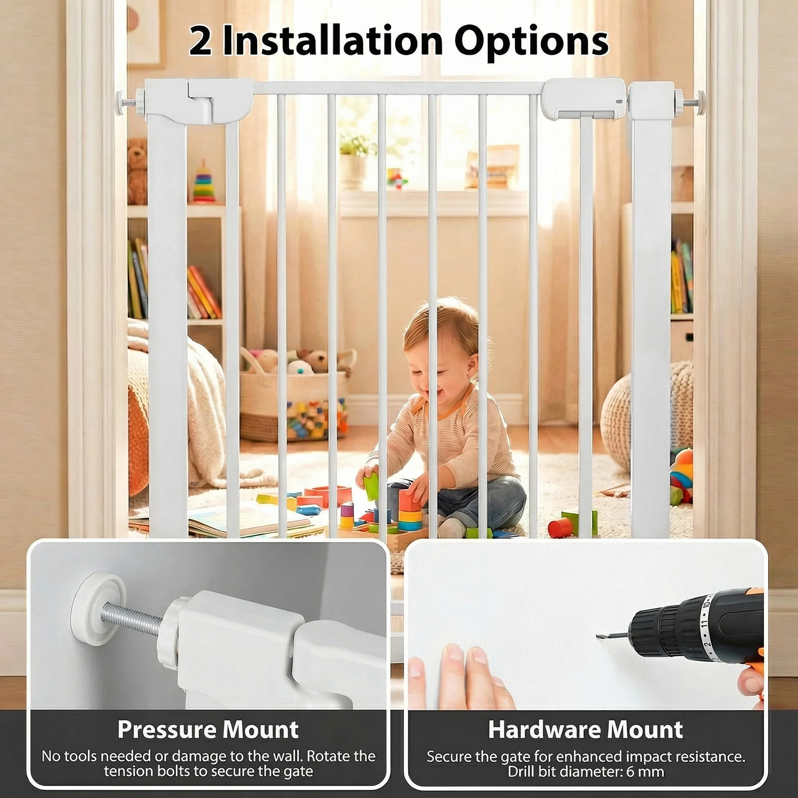 Pressure Mounted Auto-Close Door Gate for Indoor - Image 7