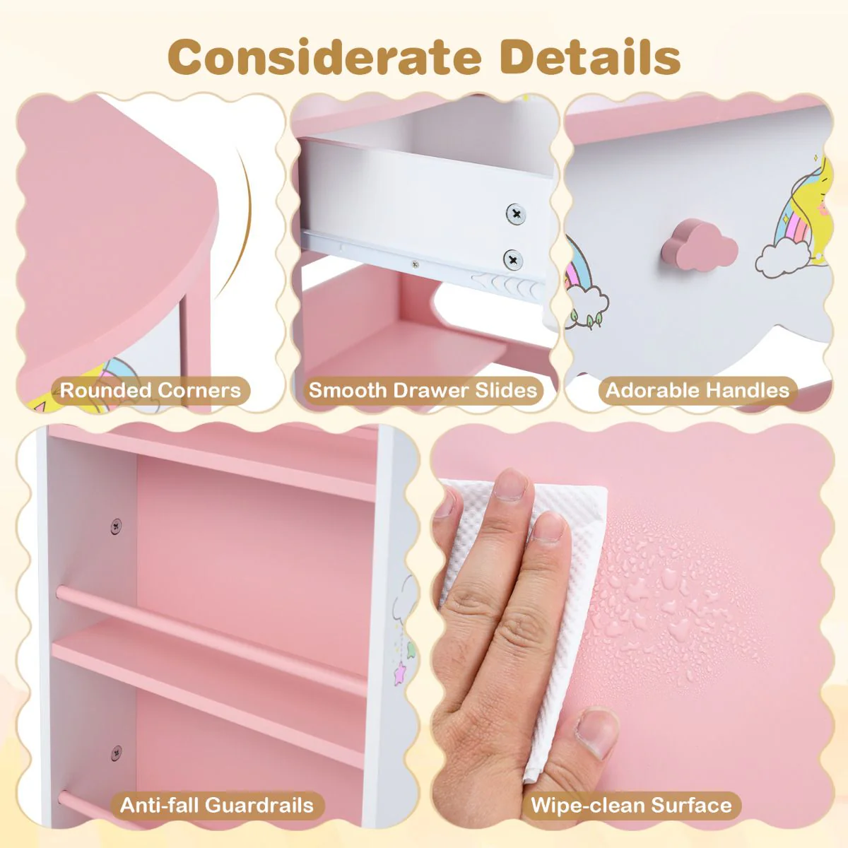 Princess Girls Makeup Table with Mirror and Chair - Image 4