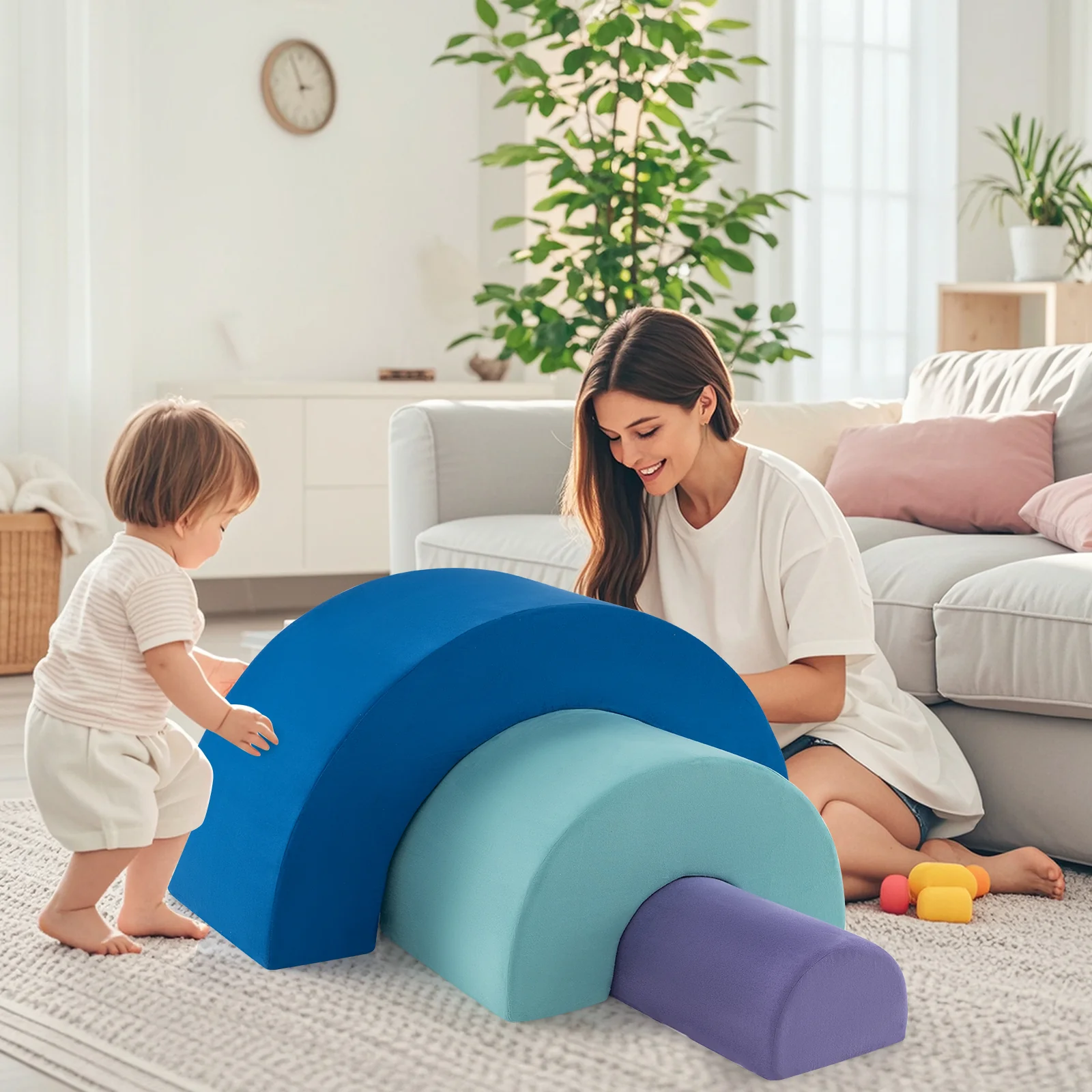 Rainbow Arc Climber Playset, Foam Climbing Blocks for Playroom - Image 3