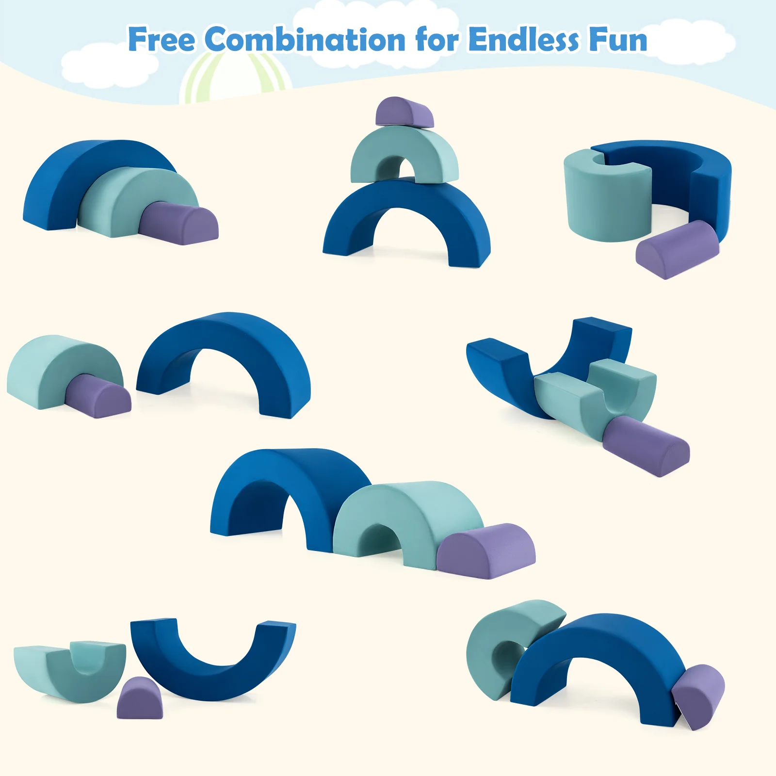 Rainbow Arc Climber Playset, Foam Climbing Blocks for Playroom - Image 4