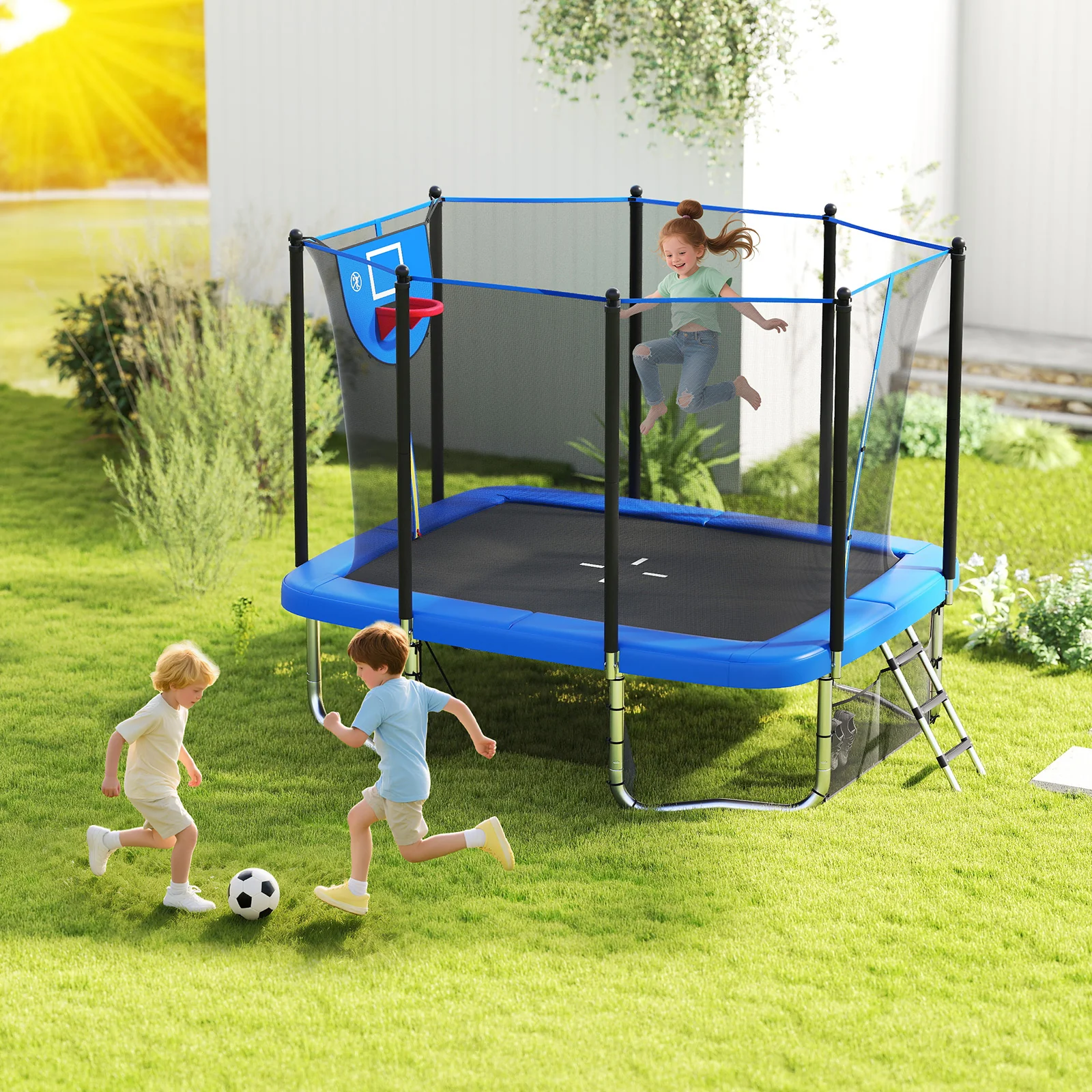 Rectangle Outdoor Trampoline, 10 x 8 FT Heavy-Duty Trampoline for Kids and Adults - Image 2