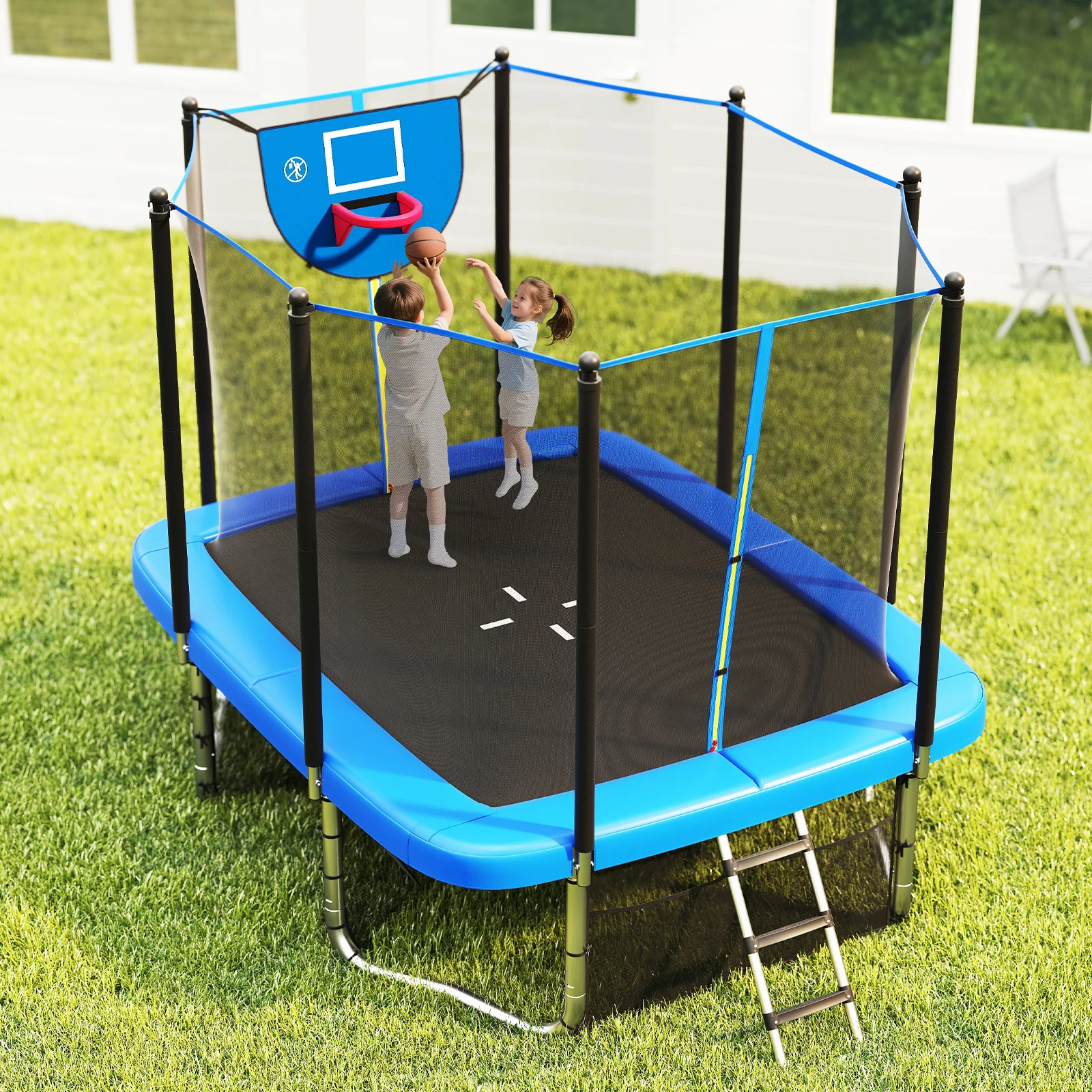 Rectangle Outdoor Trampoline, 10 x 8 FT Heavy-Duty Trampoline for Kids and Adults - Image 9