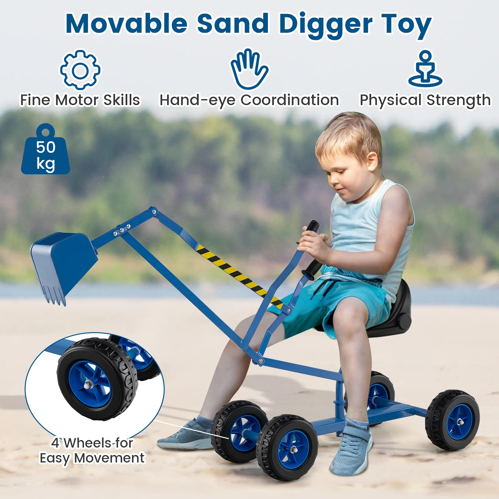 Sand Digger for Kids, Sandbox Toy Digger, Outdoor Construction Excavator for 3+ Years Old Boys and Girls - Image 9