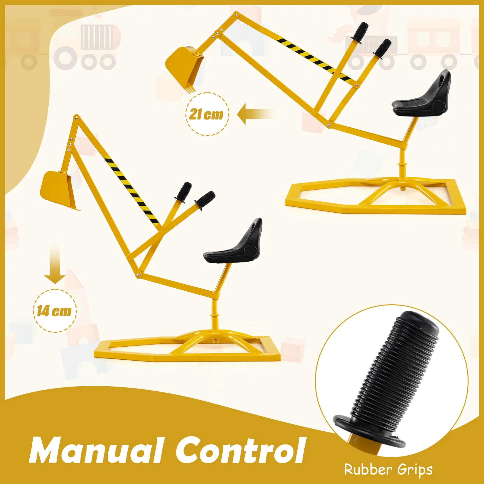 Sand Digger for Kids, Sandbox Toy Digger with 2-Handed Controls & Flexible Shovel - Image 5