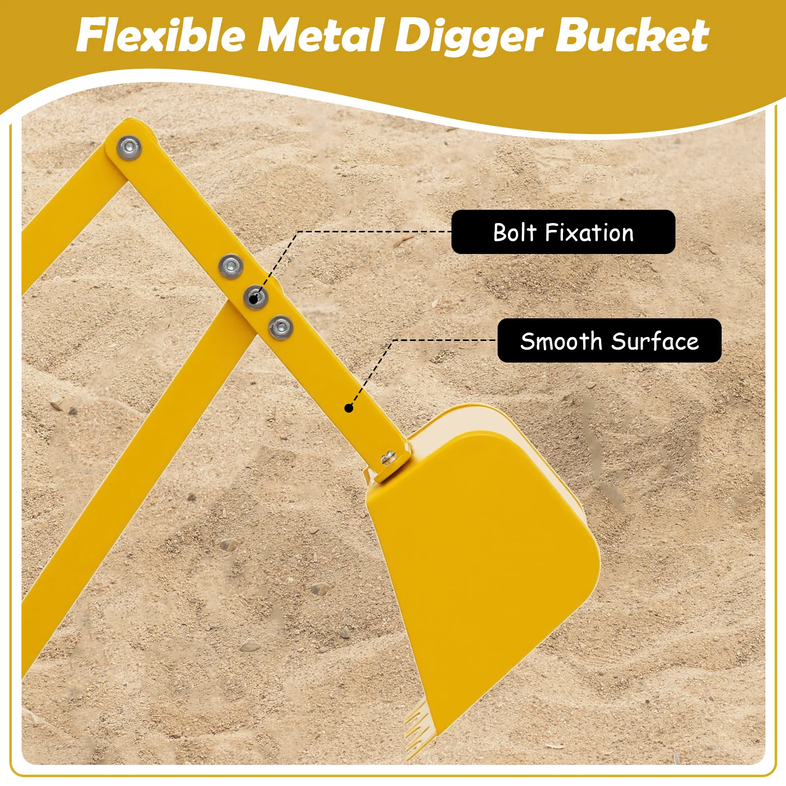 Sand Digger for Kids, Sandbox Toy Digger with 2-Handed Controls & Flexible Shovel - Image 6