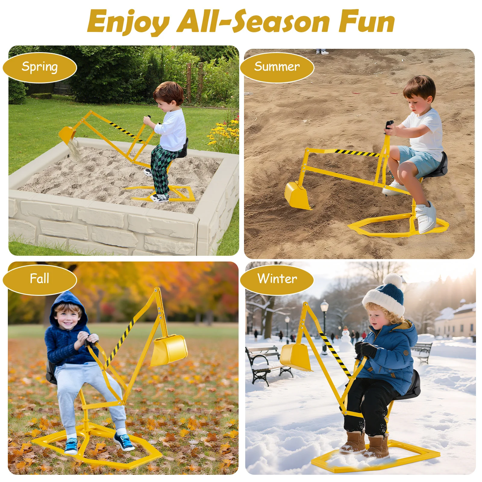 Sand Digger for Kids, Sandbox Toy Digger with 2-Handed Controls & Flexible Shovel - Image 8