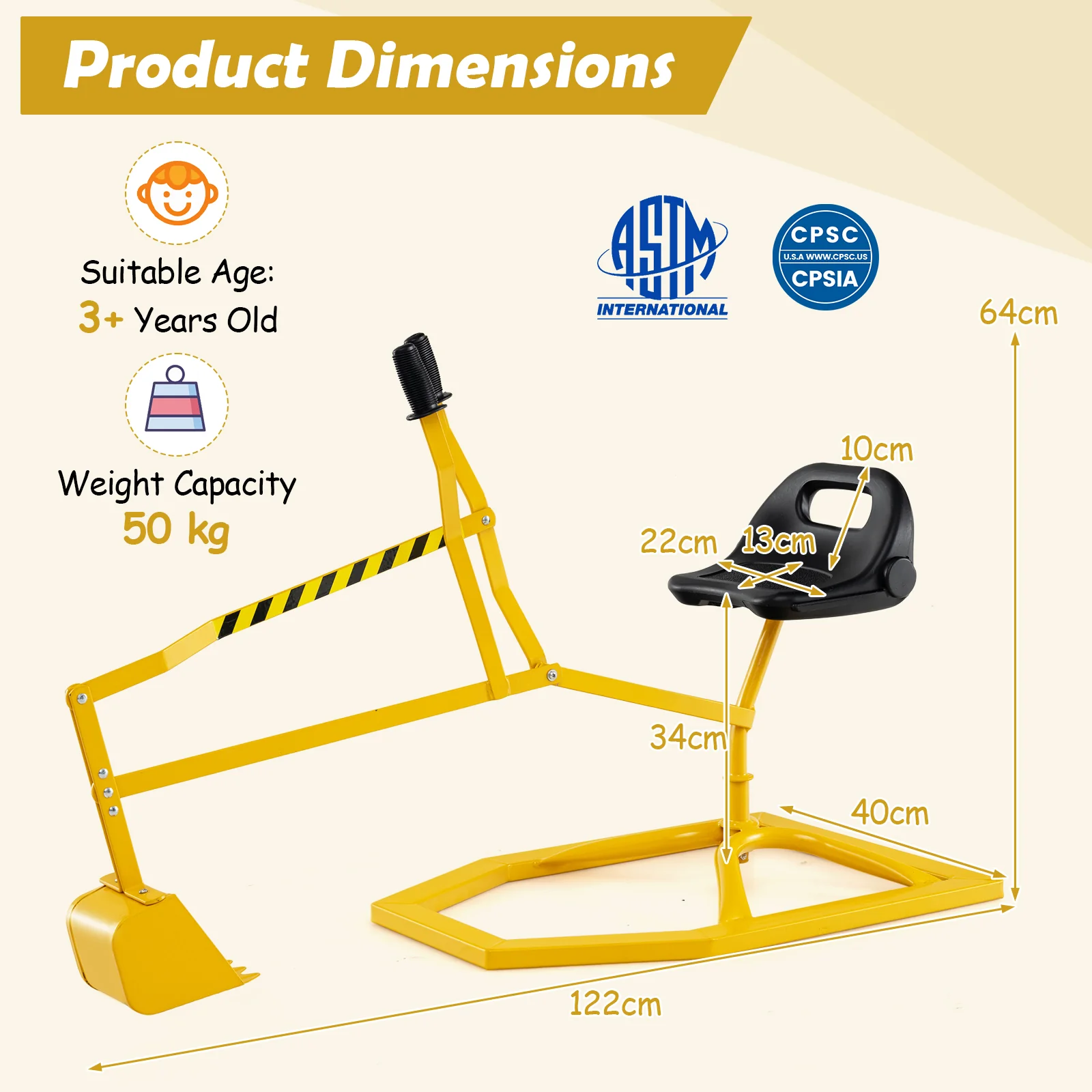 Sand Digger for Kids, Sandbox Toy Digger with 2-Handed Controls & Flexible Shovel - Image 9