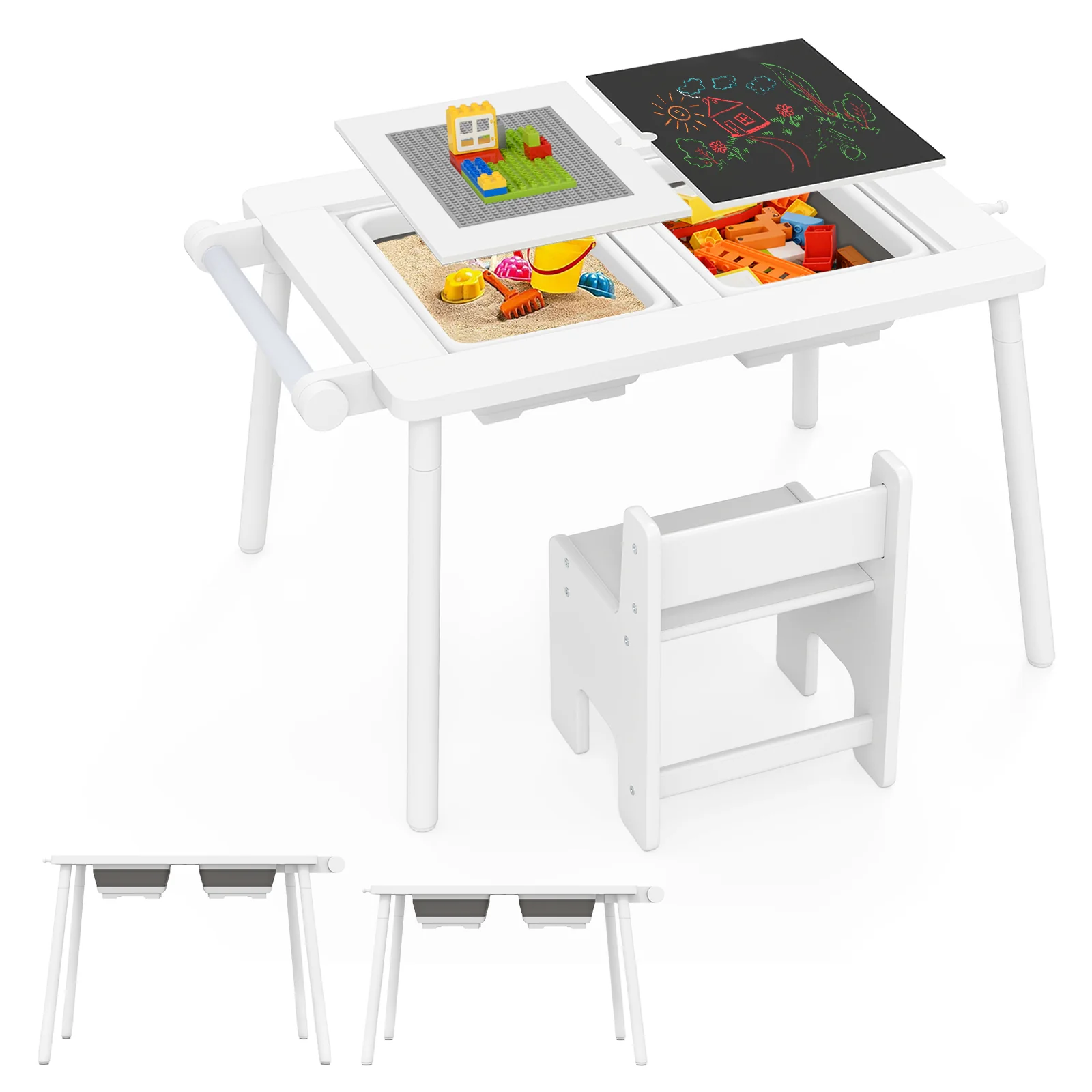 Sensory Table & Chair Set for Kids 2-8, Toddler Activity Table - Image 10