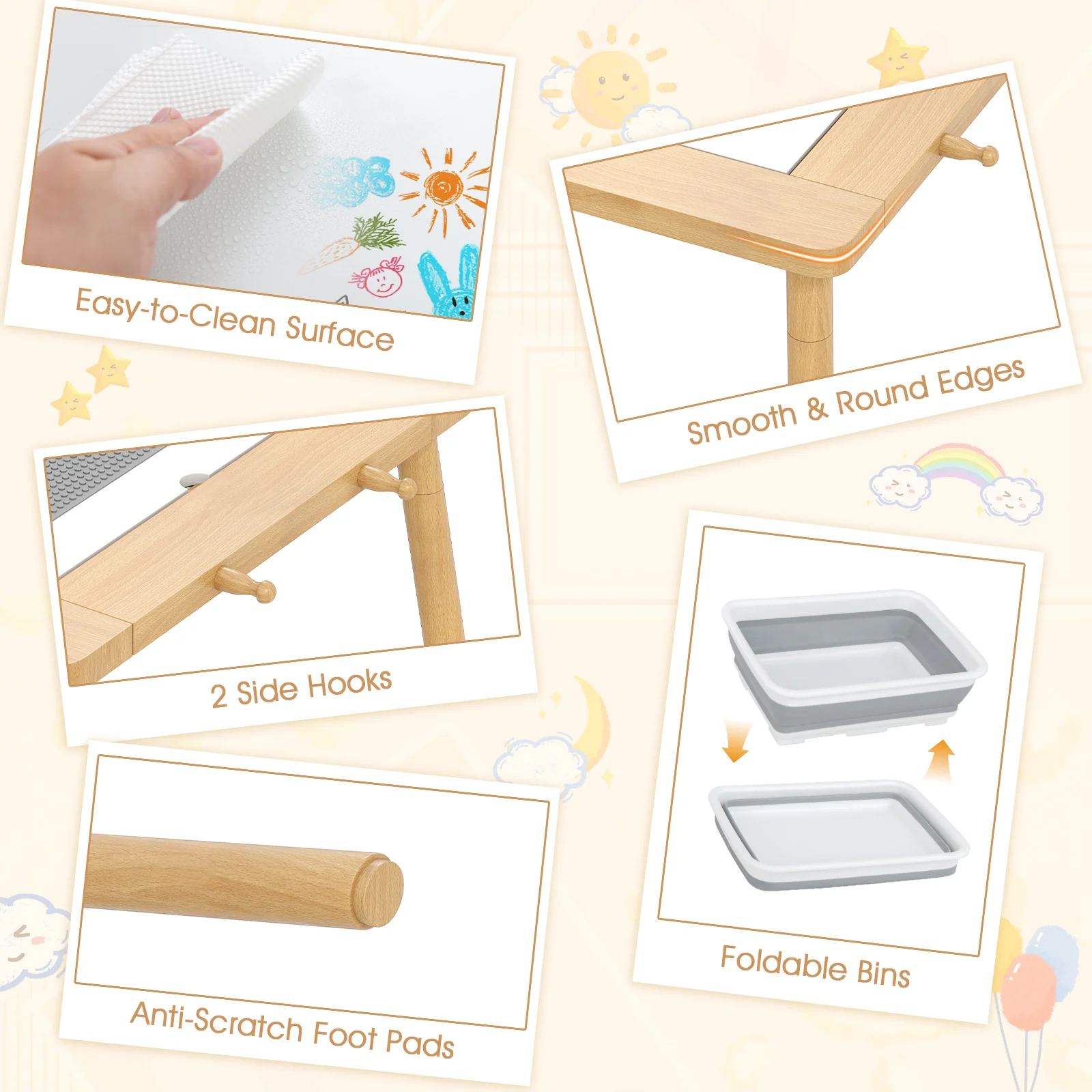 Sensory Table & Chair Set for Kids 2-8, Toddler Activity Table - Image 3