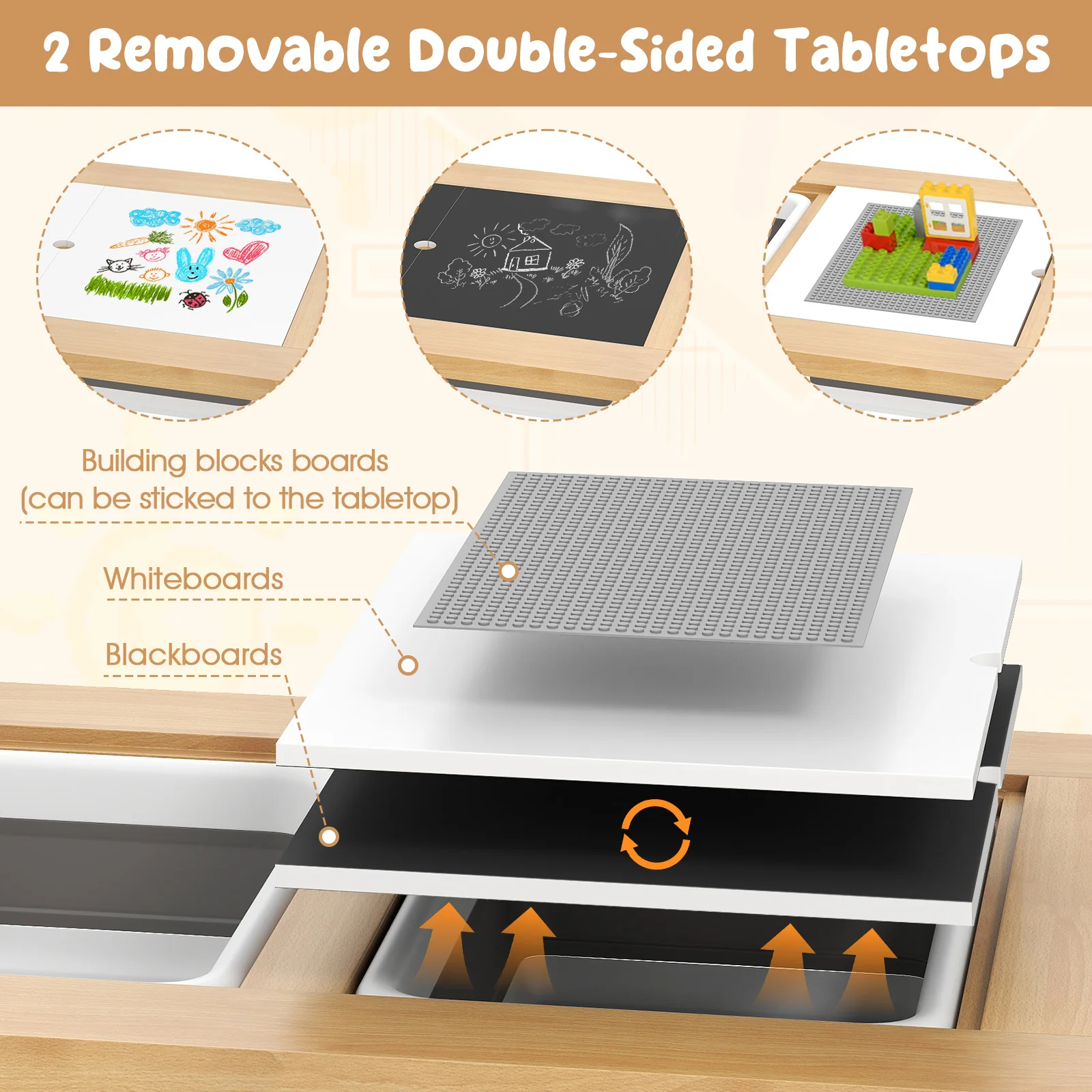 Sensory Table & Chair Set for Kids 2-8, Toddler Activity Table - Image 5