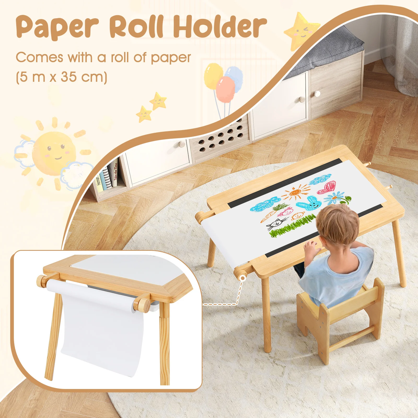 Sensory Table & Chair Set for Kids 2-8, Toddler Activity Table - Image 6