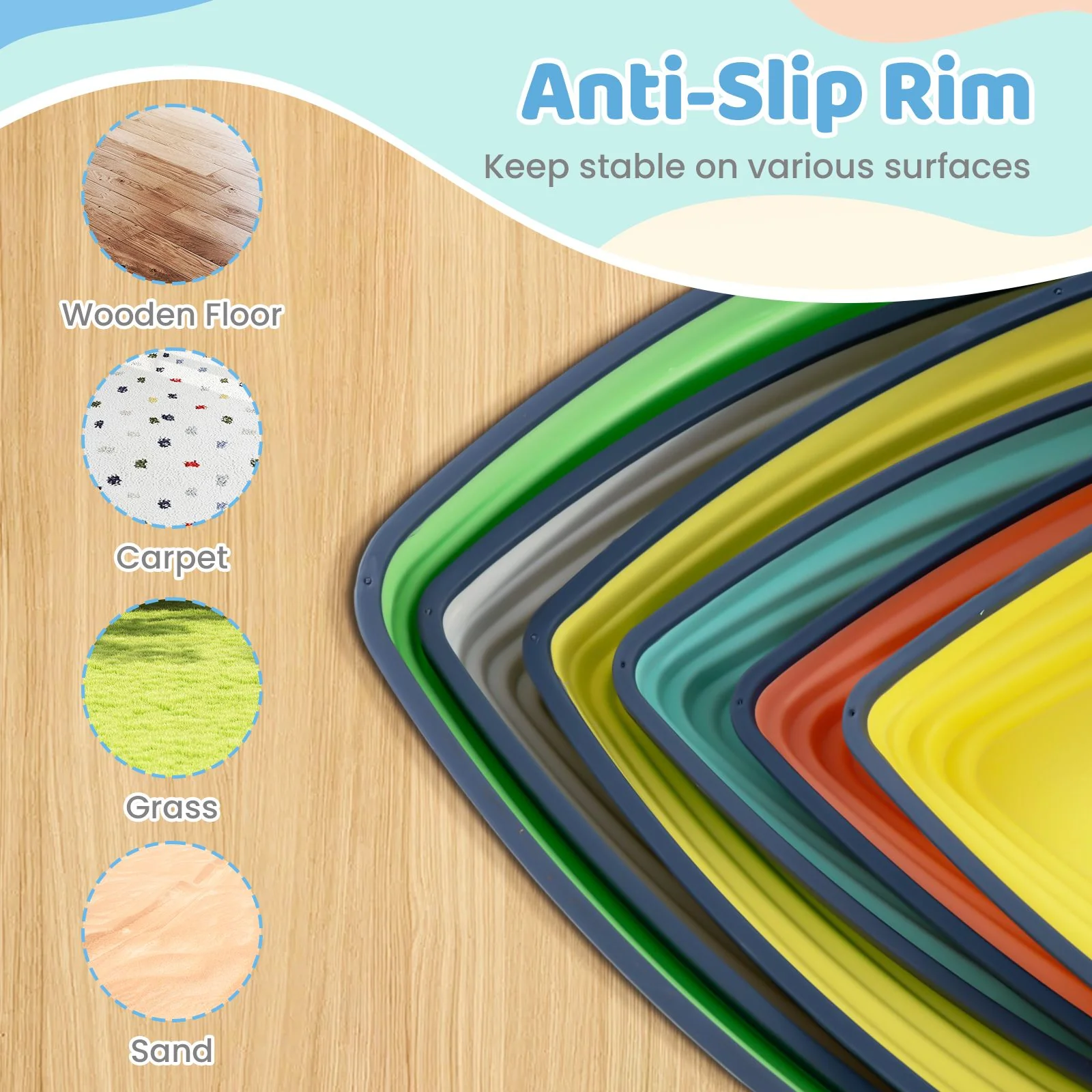 Set of 6/11 Non-Slip Balance Stones with Storage Bag for Motor Skills - Image 8