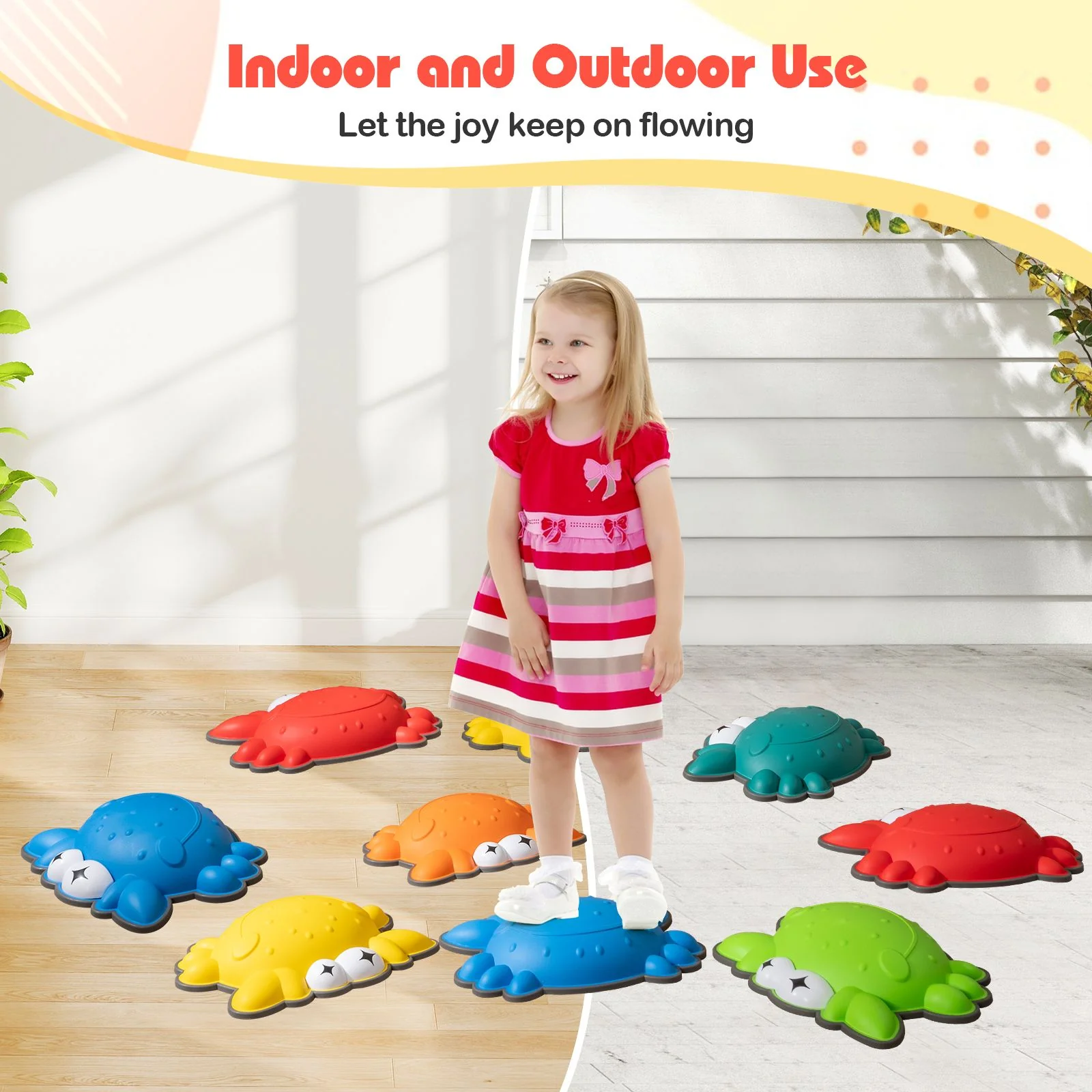 Set of 9 Crab-Themed Balance Stones with Anti-Slip Rubber Ring - Image 5