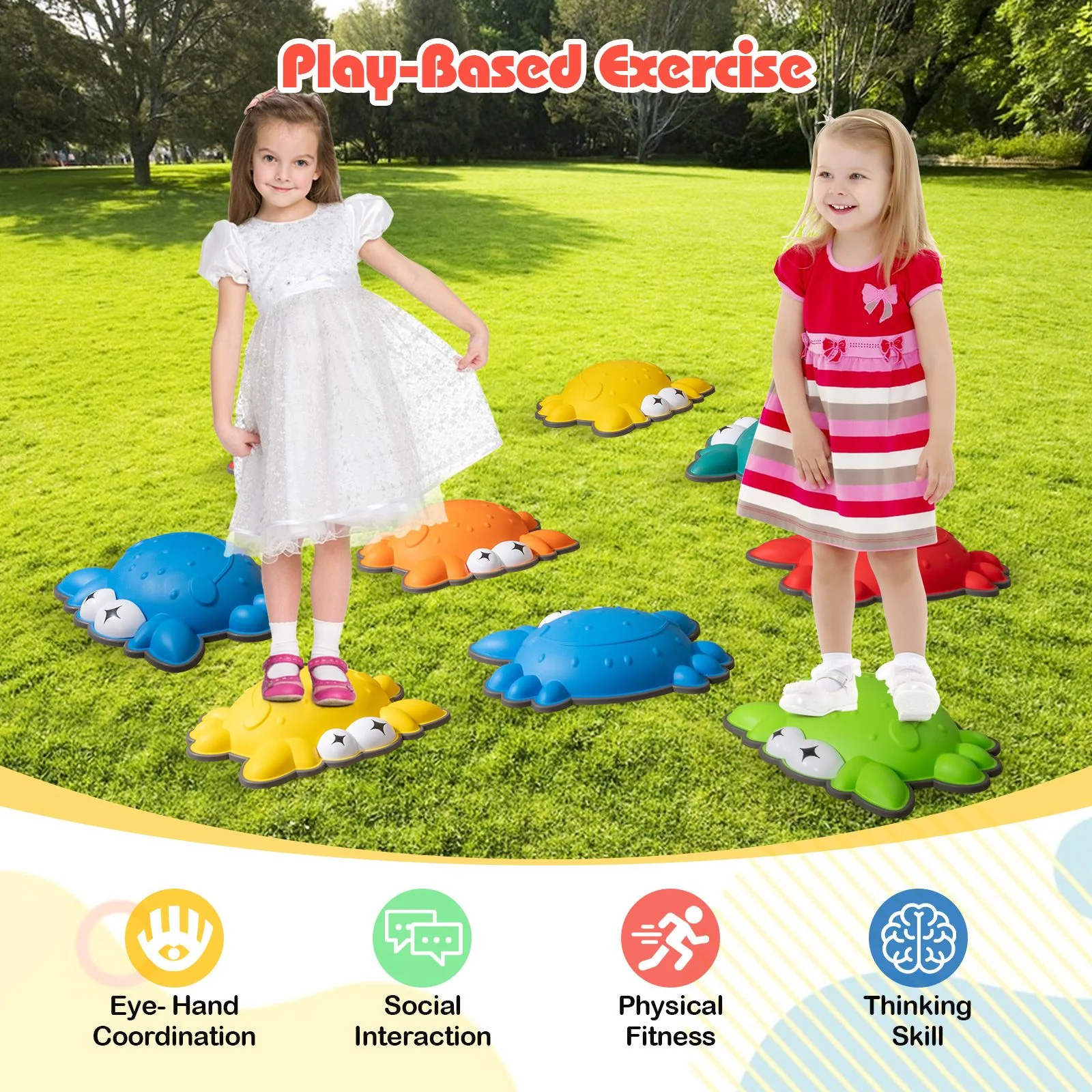 Set of 9 Crab-Themed Balance Stones with Anti-Slip Rubber Ring - Image 7