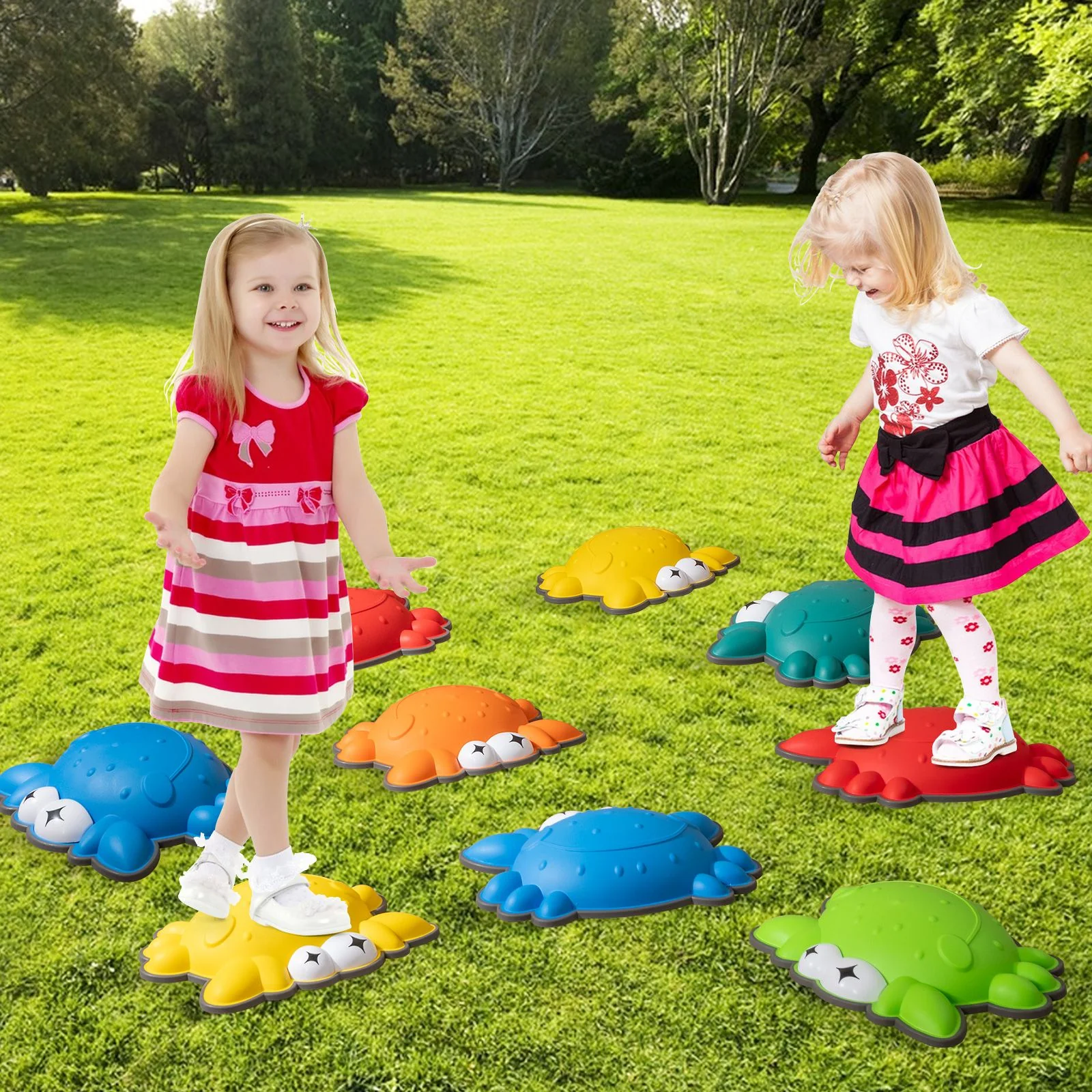 Set of 9 Crab-Themed Balance Stones with Anti-Slip Rubber Ring - Image 9