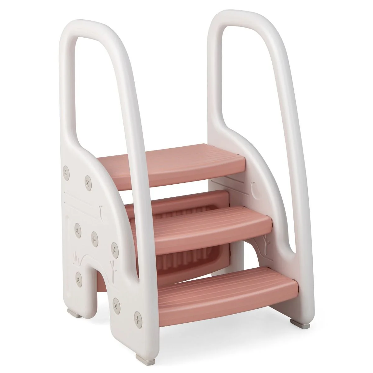 Three-Step Stool with Safety Handles and Non-slip Pedals for Toddlers - Image 3