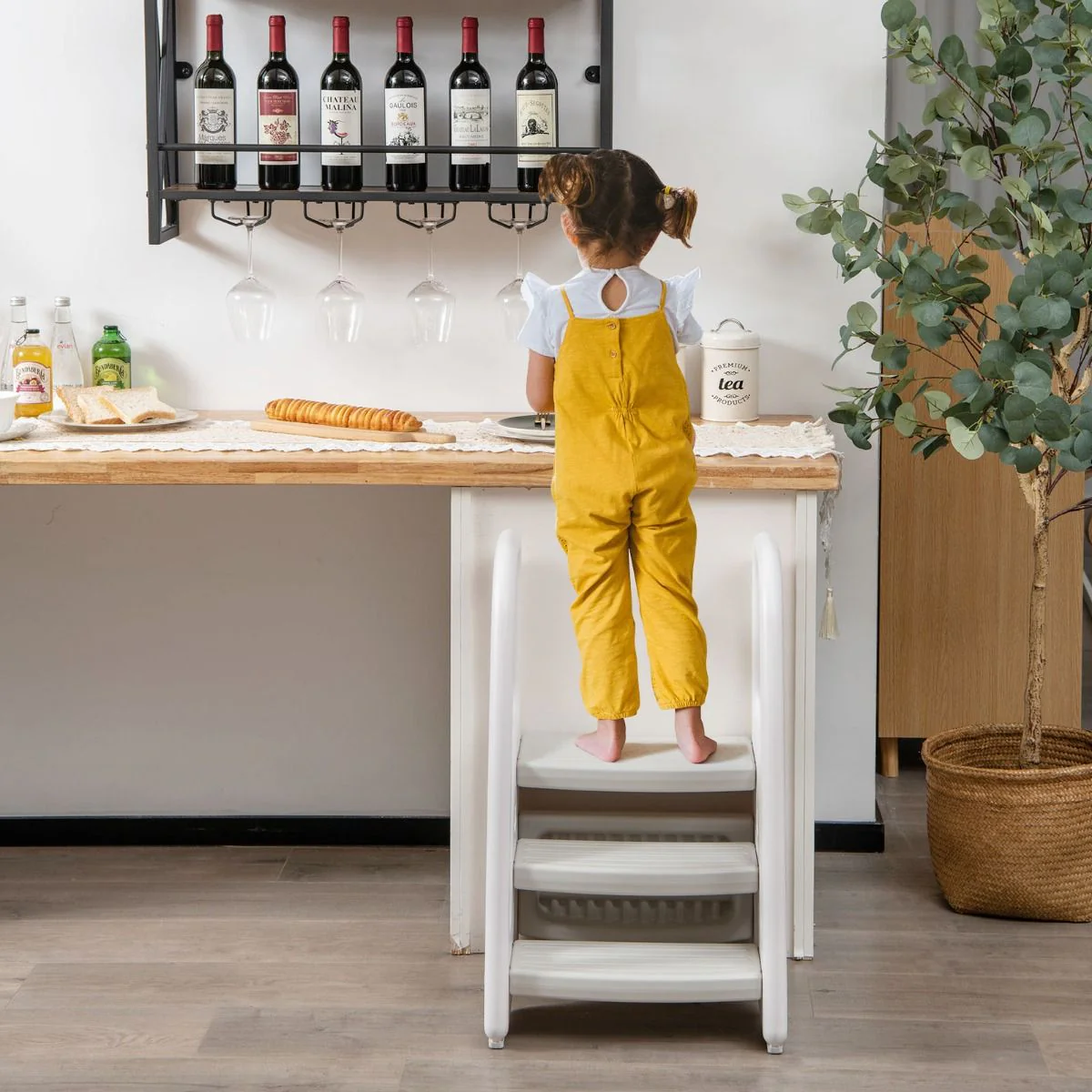 Three-Step Stool with Safety Handles and Non-slip Pedals for Toddlers - Image 7