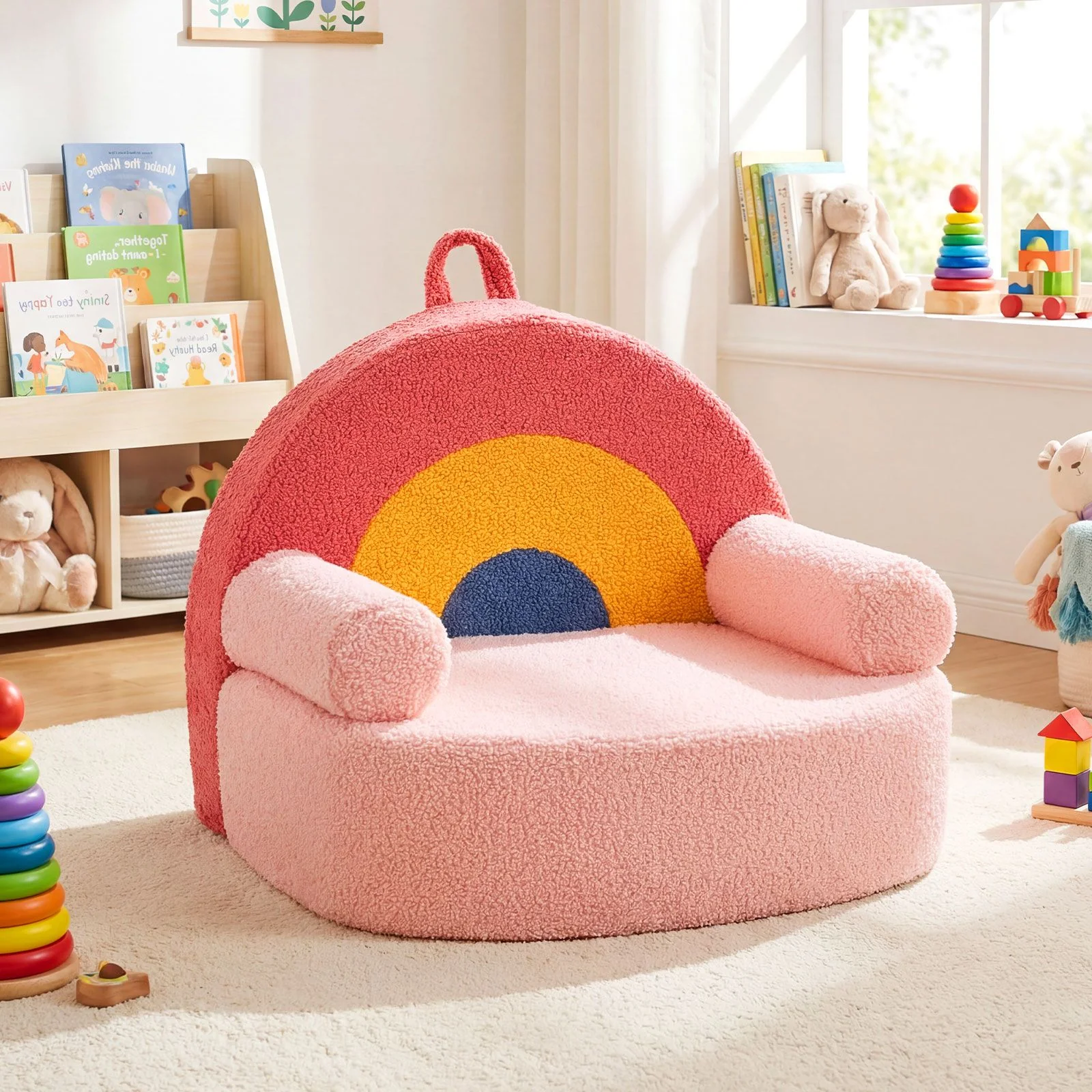 Toddler Foam Couch with Soft Fleece Fabric Cover and Cute Reading Chair - Image 11