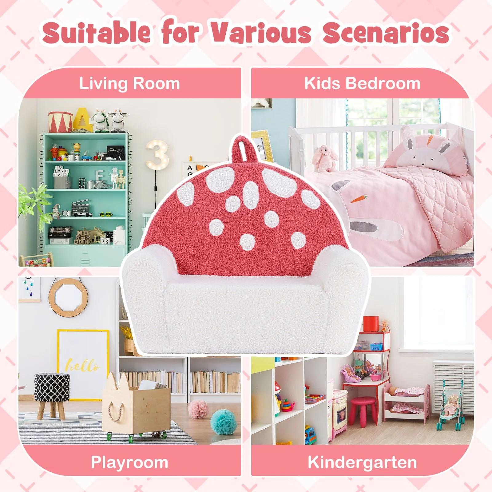 Toddler Foam Couch with Soft Fleece Fabric Cover and Cute Reading Chair - Image 7