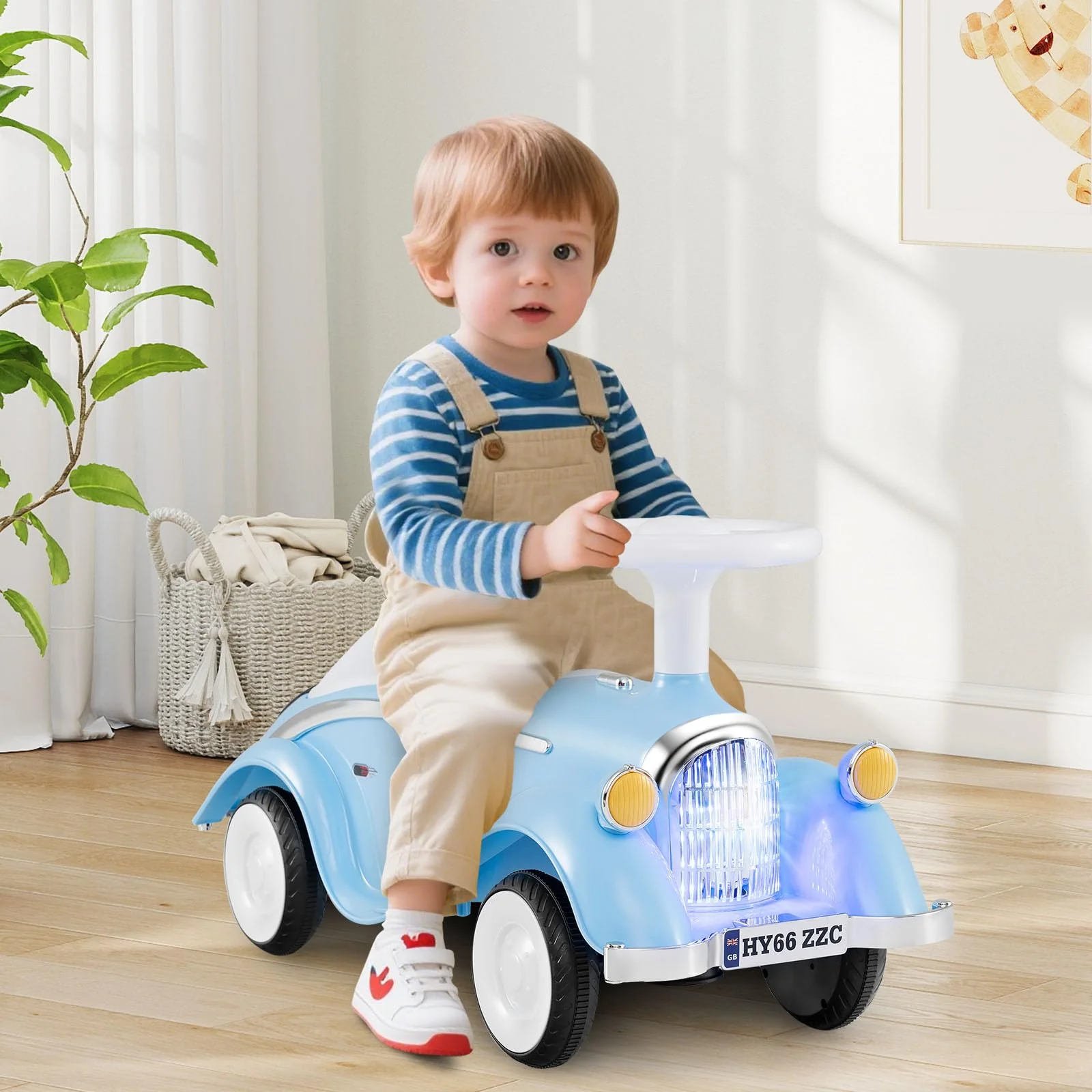 Toddler Ride on Toy, Classic Foot to Floor Kid Sliding Car with Steering Wheel - Image 2