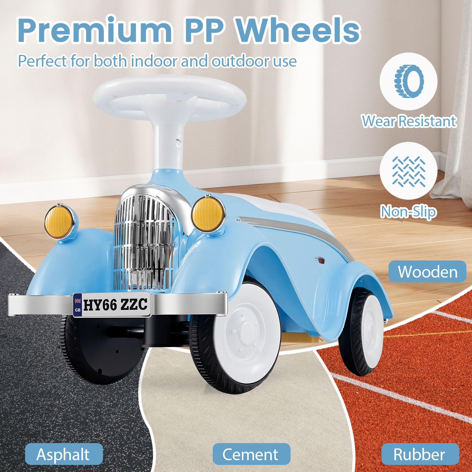 Toddler Ride on Toy, Classic Foot to Floor Kid Sliding Car with Steering Wheel - Image 9