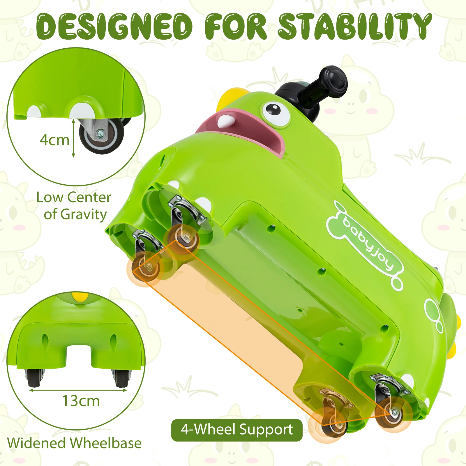 Toddler Ride on Toy, Sit to Stand Riding Racer, Gift for Boys & Girls 18+ Months Old - Image 5